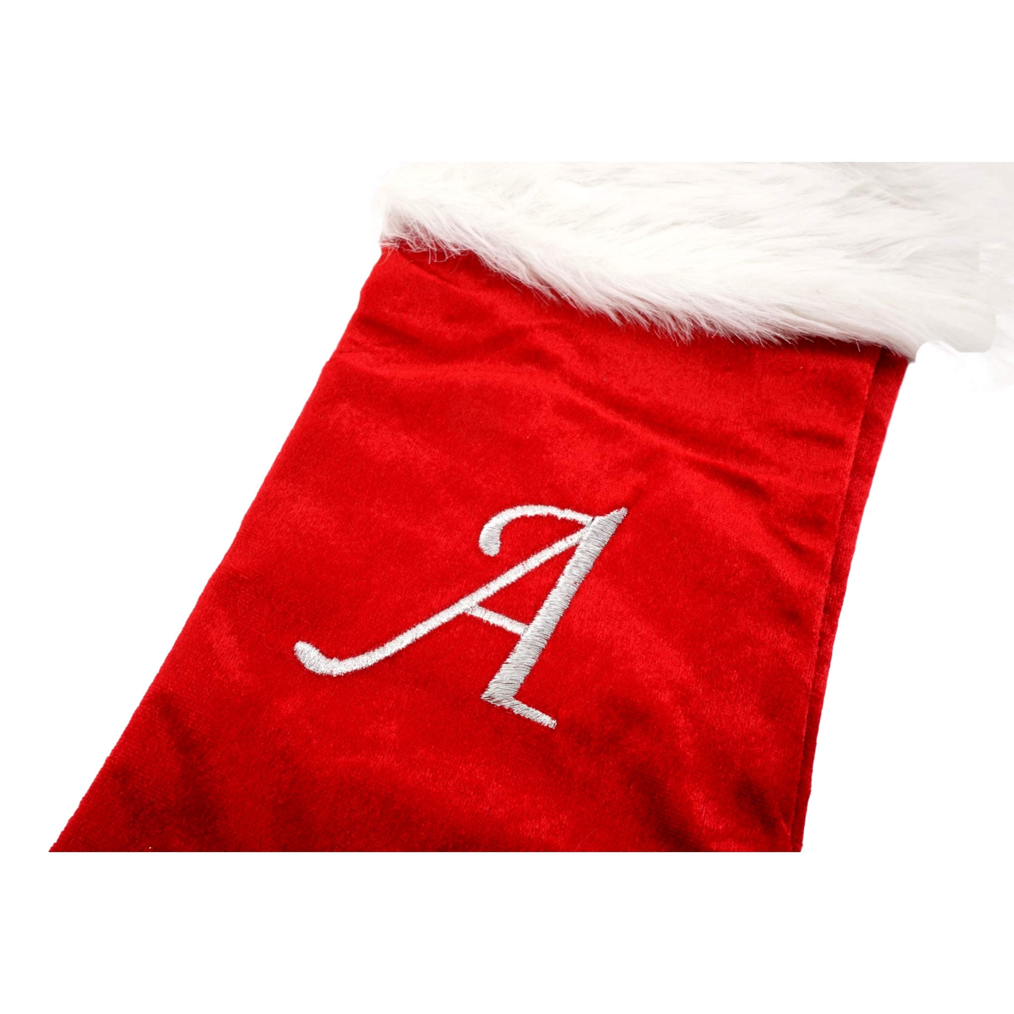 Christmas Stocking (Monogrammed Letter) White Cuff Holiday Fireplace  eBay