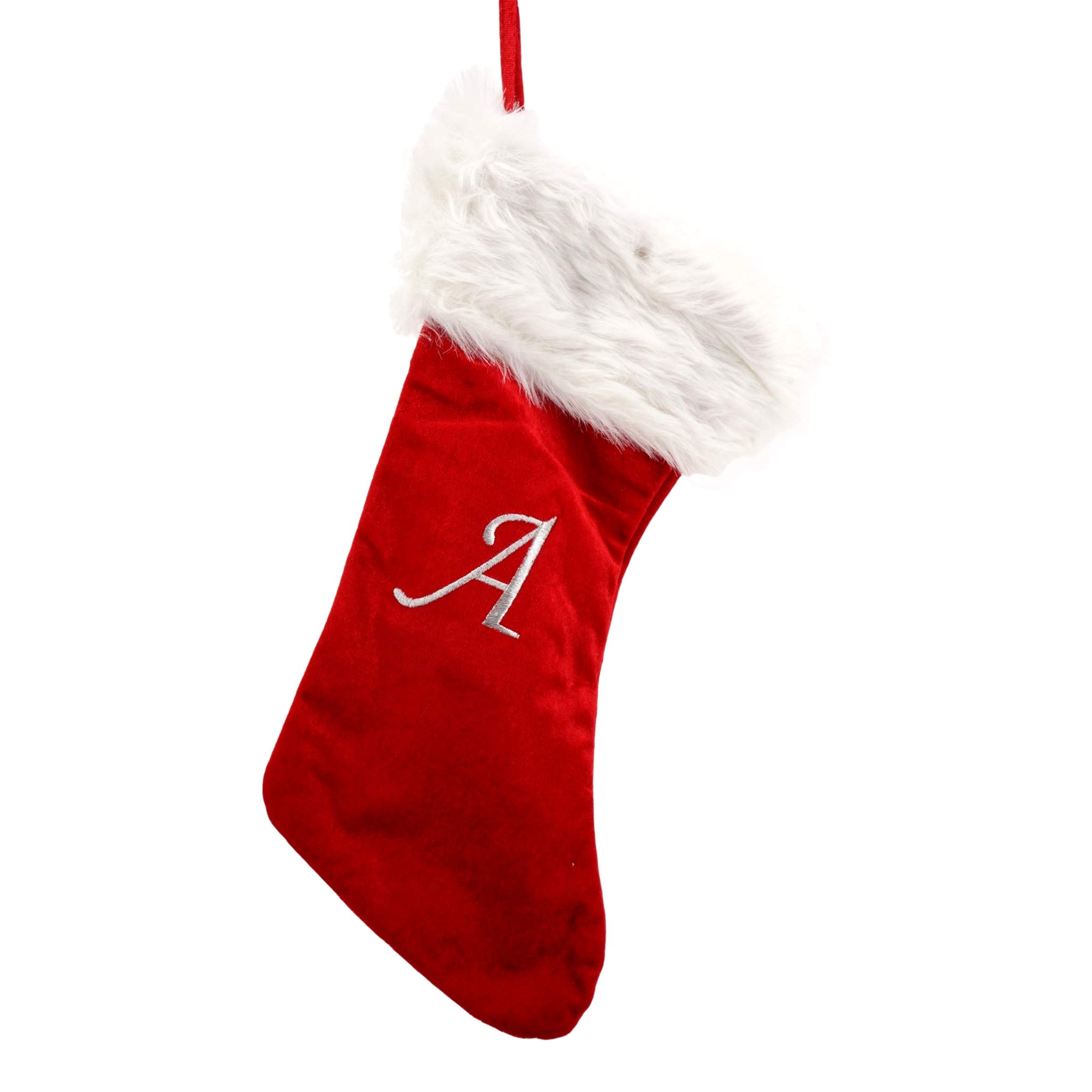 Christmas Stocking (Monogrammed Letter) White Cuff Holiday Fireplace  eBay