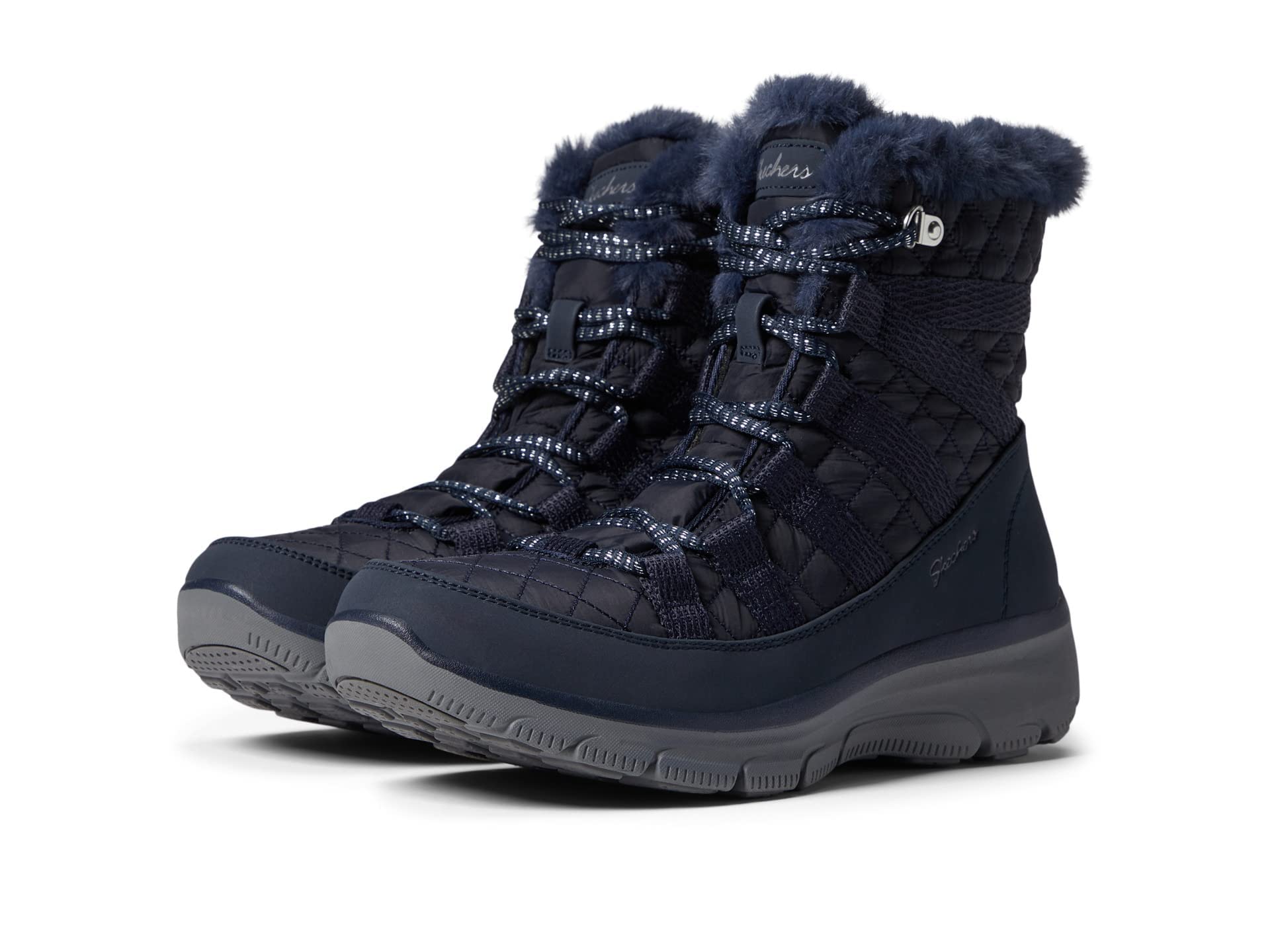 Skechers Women's Relaxed Fit Easy Going Moro Street Boot, 8, Navy