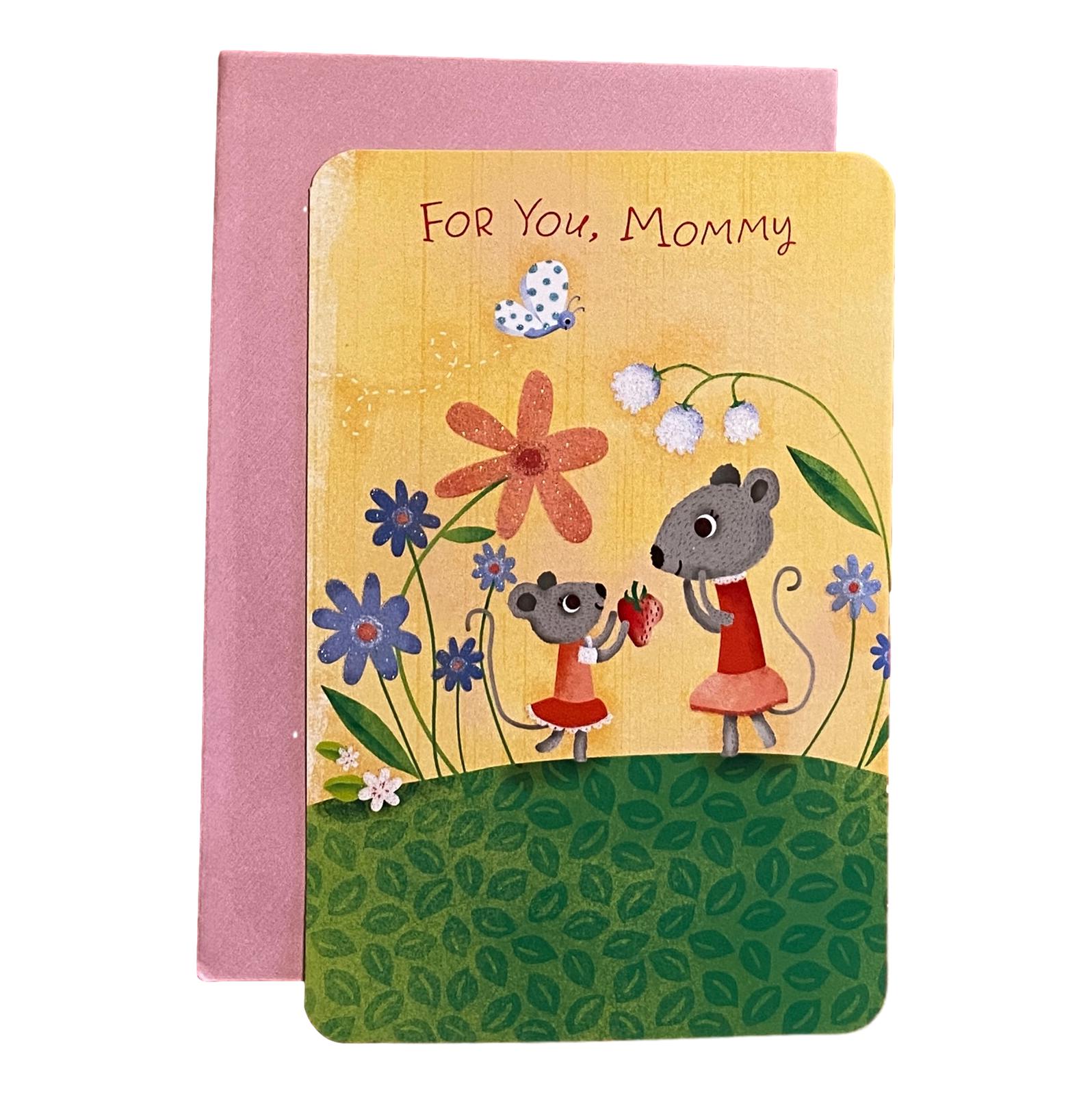 Puppy Dog in Real Clothes With Flower For You Mom Papyrus Mother's Day card