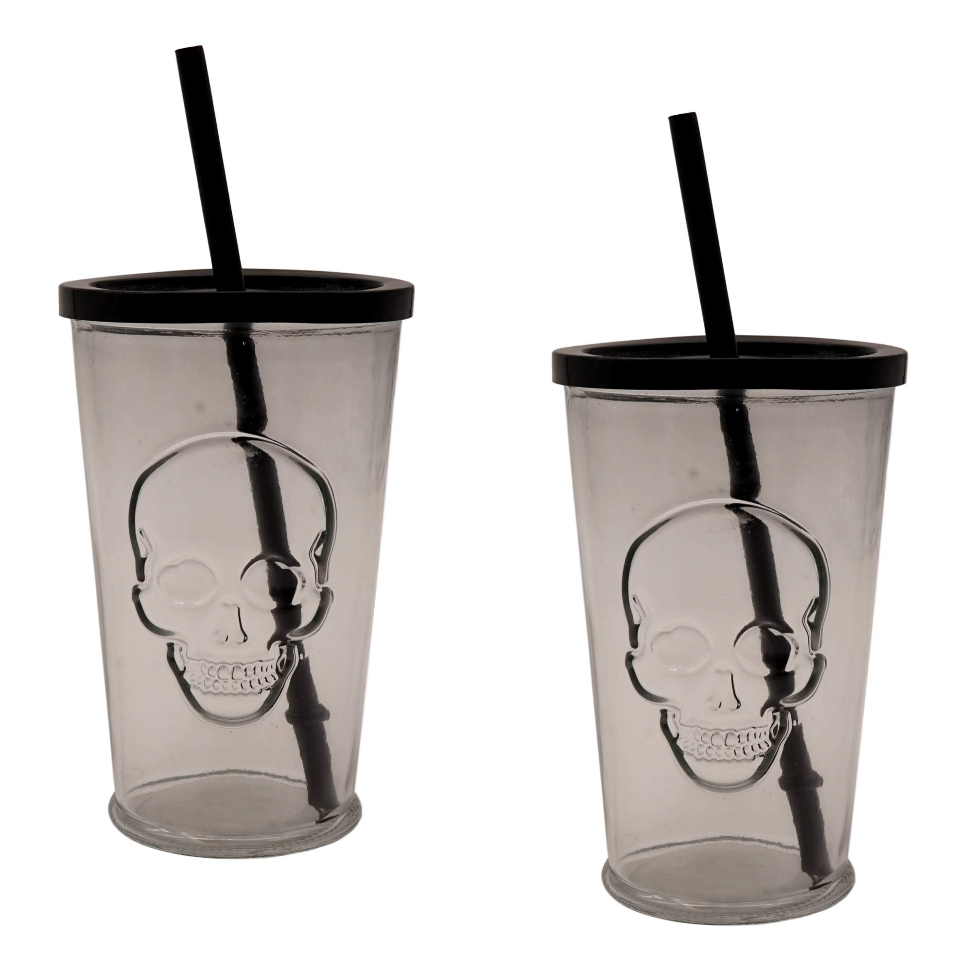 black glass tumbler