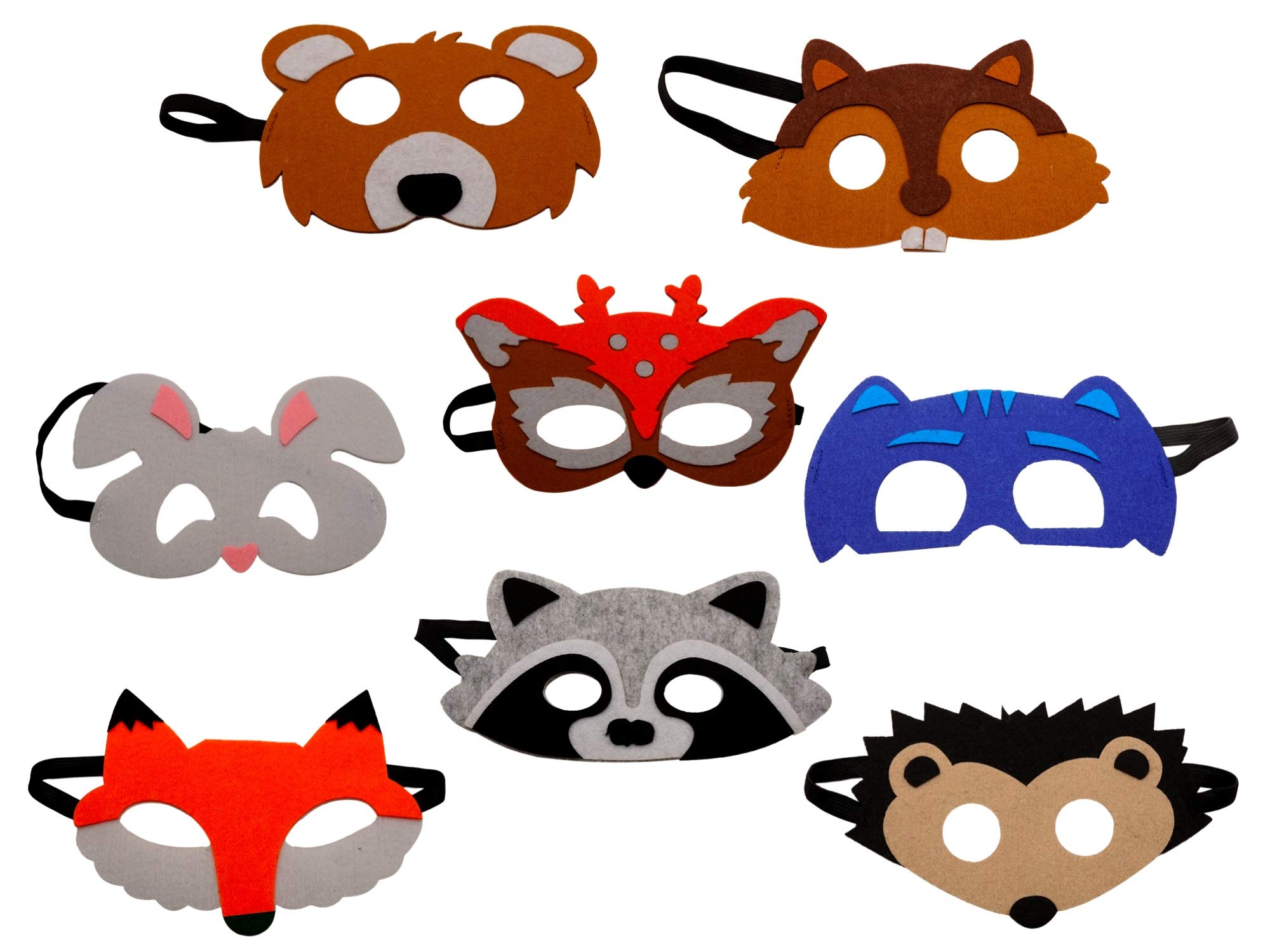 8 Felt Forest Animal Childrens Masks (8 Animals, Approximately 7 x 4 in ...