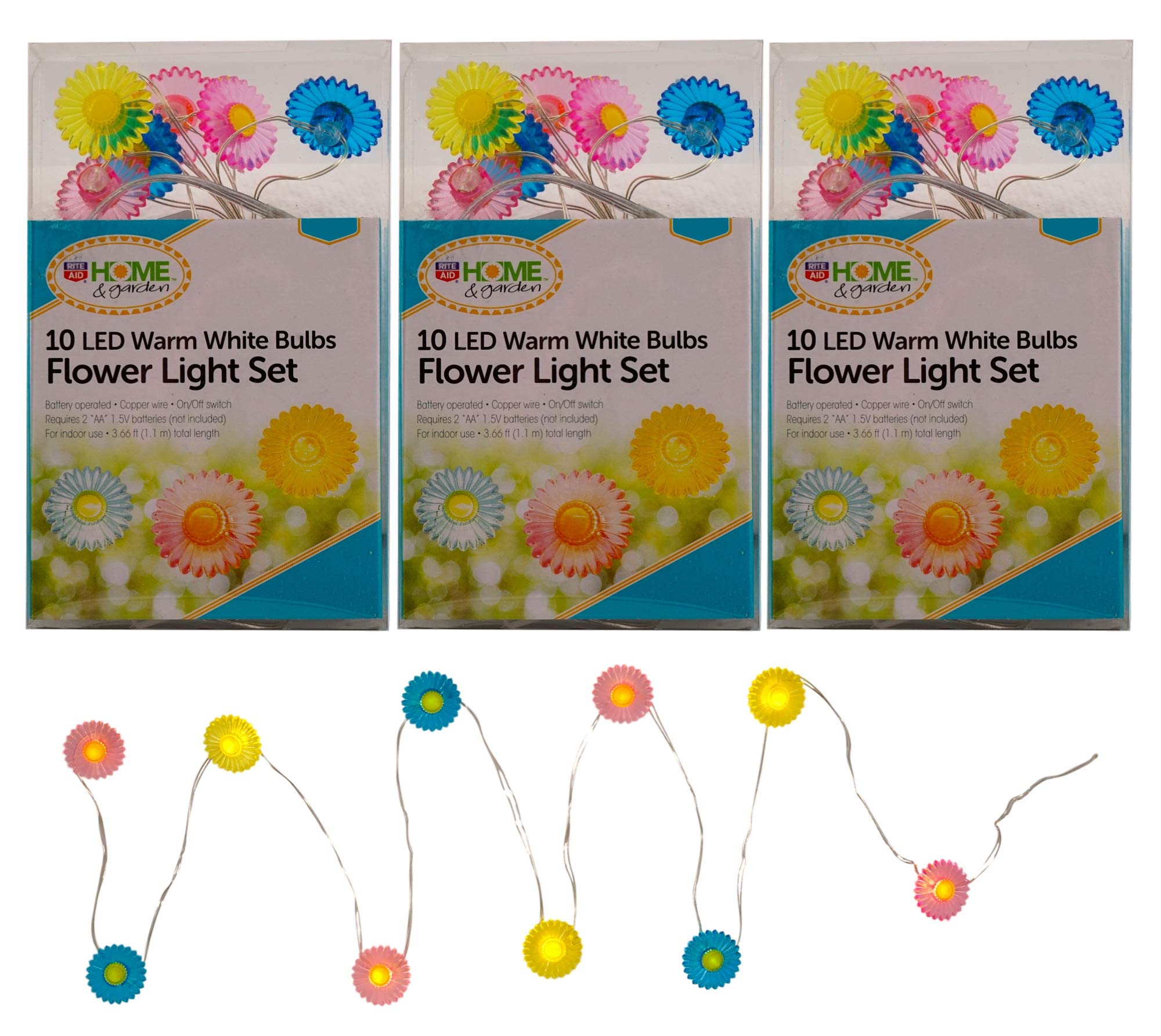Pineapple Mini LED Light Sets (3 Pack, 3.6 ft Long) Battery Operated