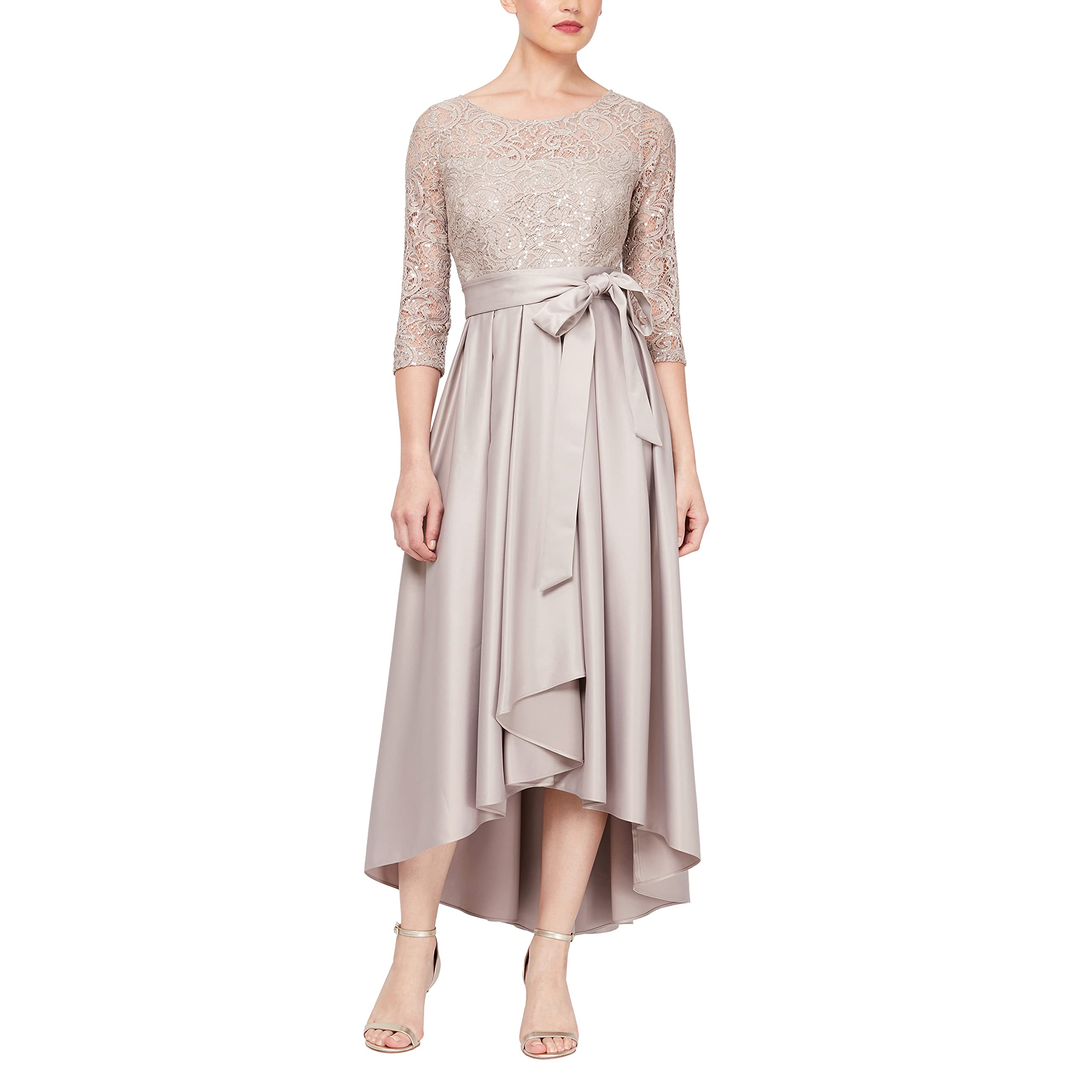 Alex Evenings Women's Lace Satin Ballgown Party Cocktail Dress with Pockets  16 | eBay