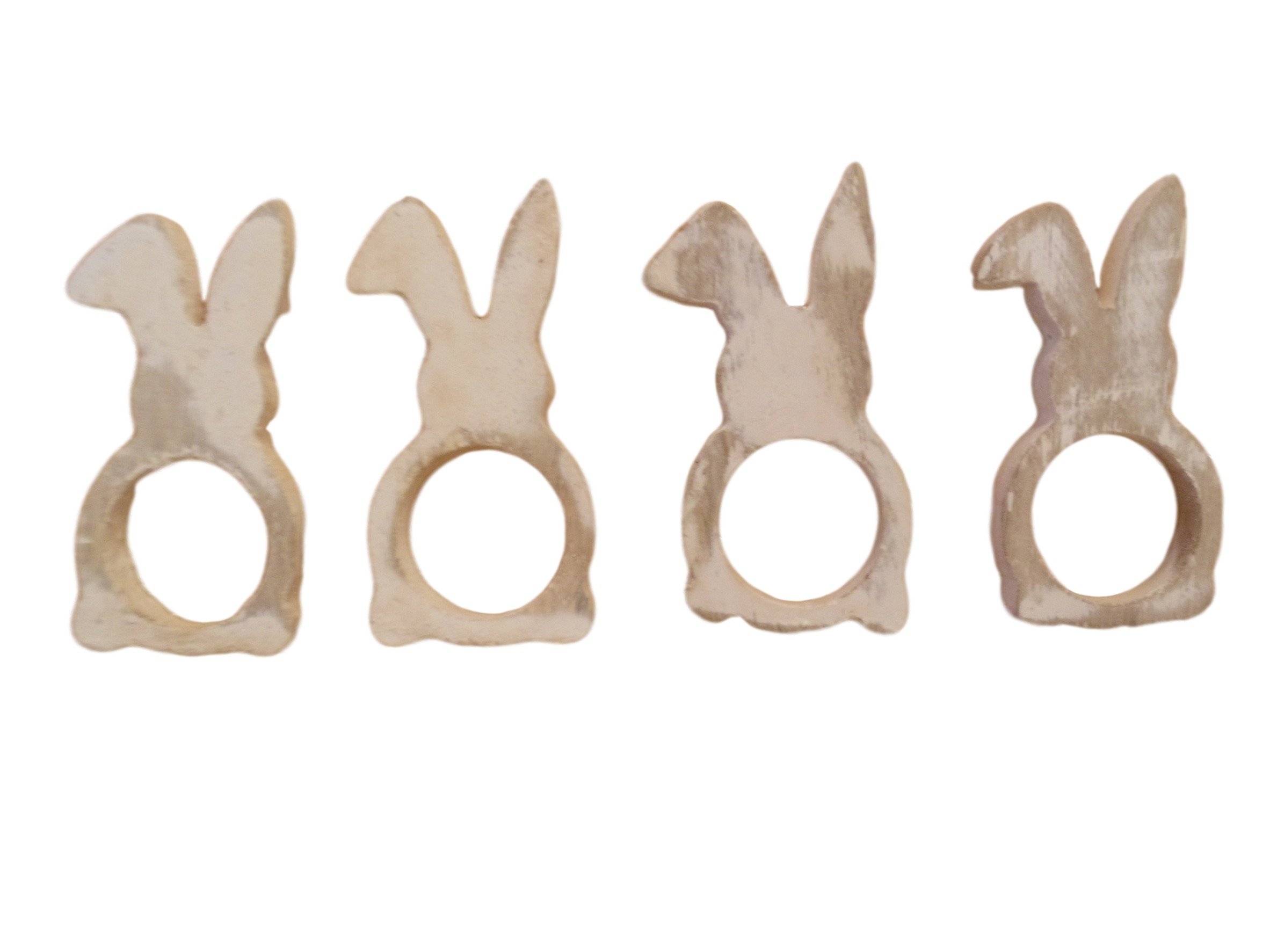 8pcs Easter Bunny Napkin Rings – Wooden Bunny Ear Napkin Holders Easter Dinner Cute Farmhouse Table Festive Holiday Celebrations Dining Decor Perfect H