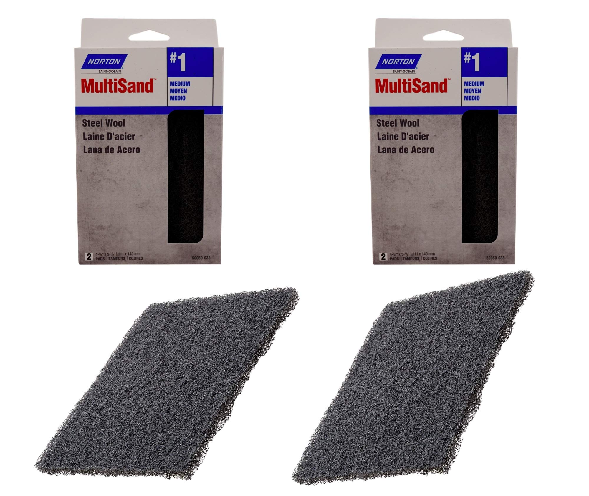 Norton Steel Wool Pads (4 Pack, Grit 1 Medium, 5.5 x 4.4 in) Gray eBay