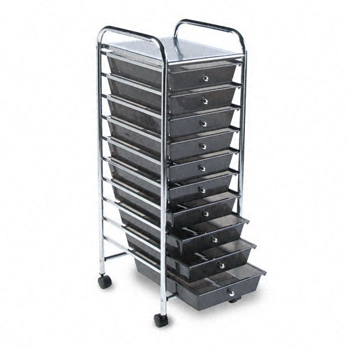 Advantus Portable Ten Drawer Organizer Chrome Metal Frame