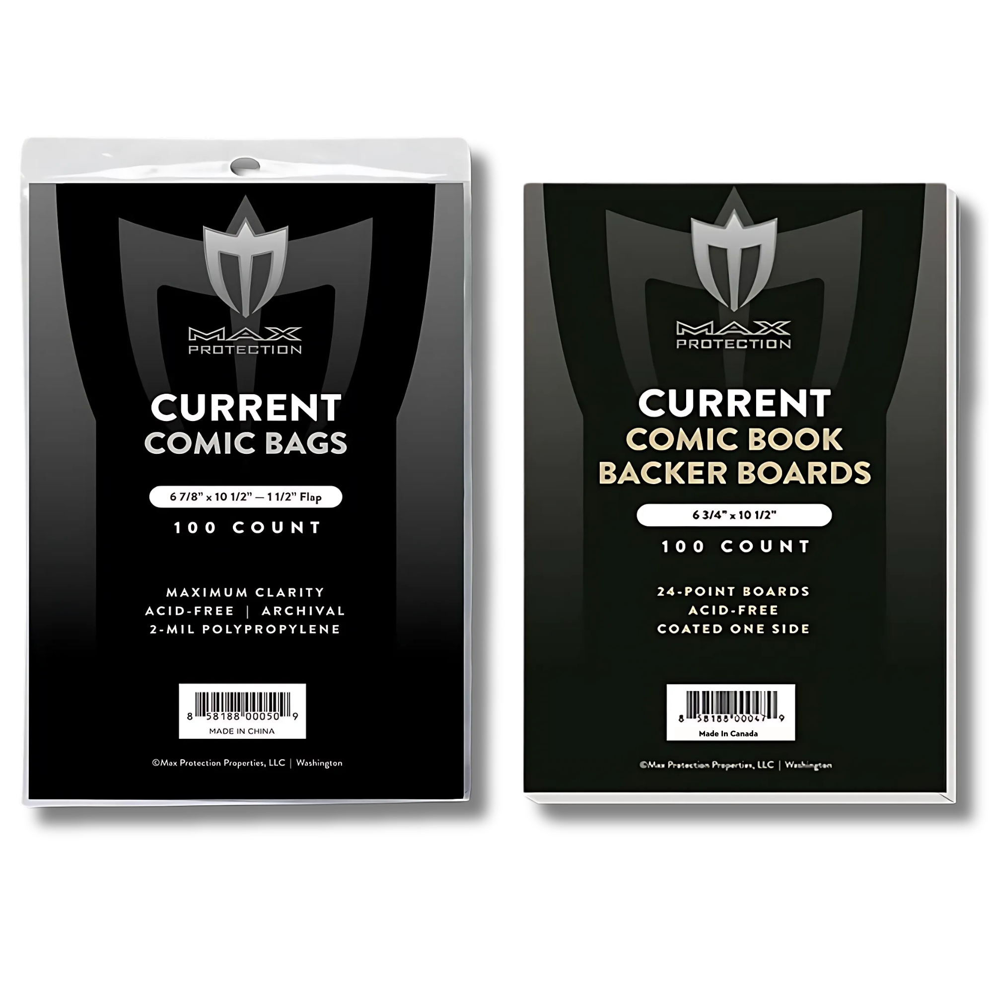 100ct) Max Protection Current Comic Book Bags and Boards