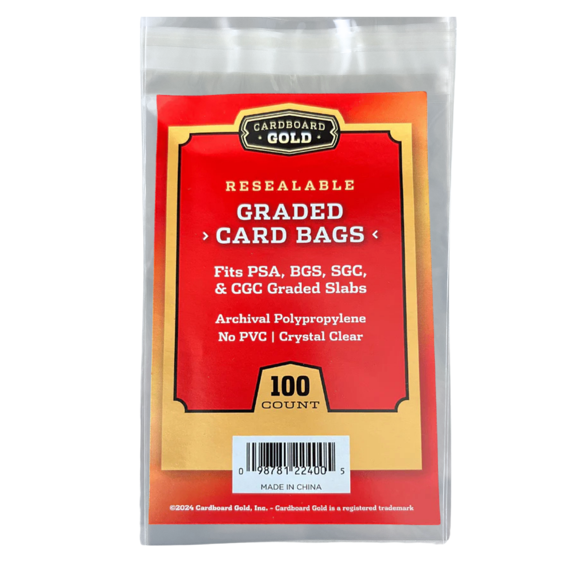 Cardboard Gold 50 Count Perfect Fit Card Sleeves For Card Saver 1 – Resealable, Clear, Archival Safe