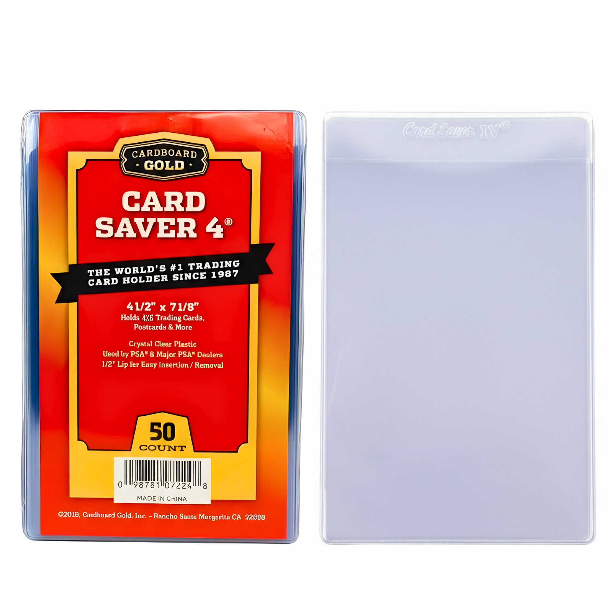 Card Saver 4 - 100ct Semi-Rigid Card Holders 4 1/2 x 7 1/8 Size
