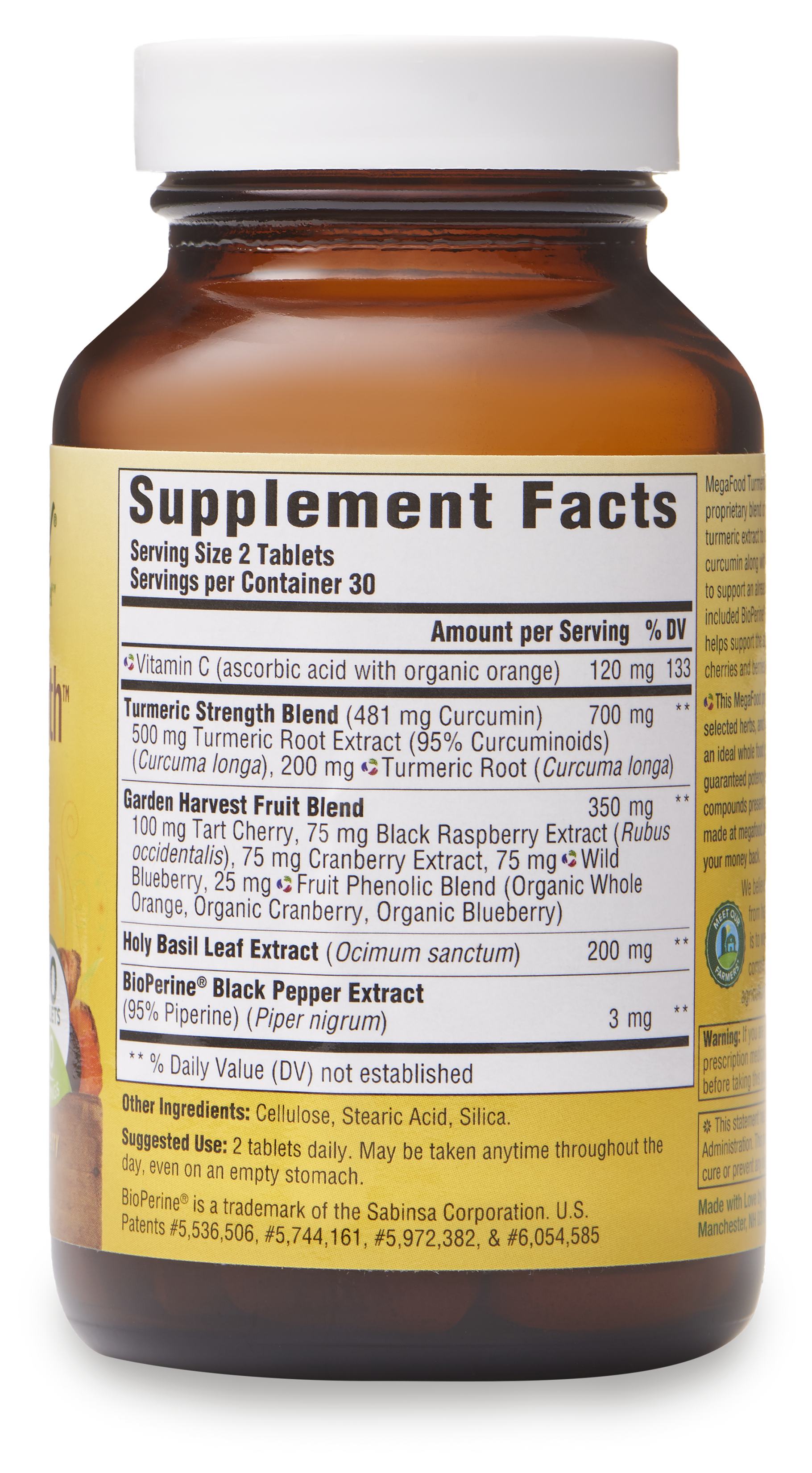MegaFood Turmeric Strength for Whole Body Curcumin Absorption 60