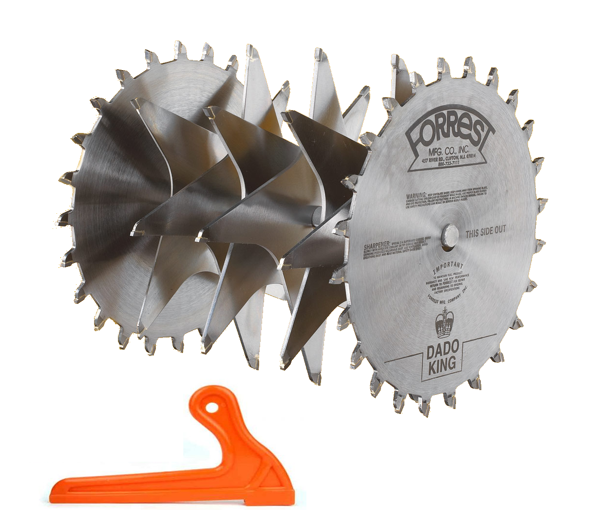 Details About Forrest Dk08244 8 5 8 Bore Dado King Saw Blade Set And Push Stick Bundle