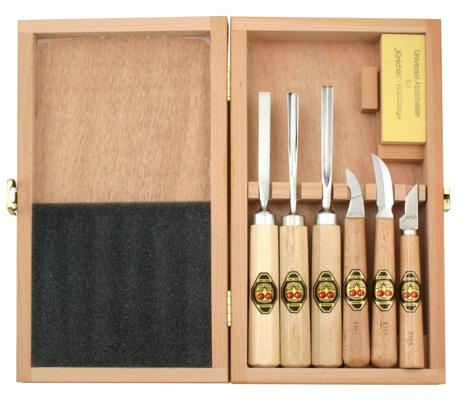 Two Cherries 5153437 7Piece Wood Carving Set in Wooden Box