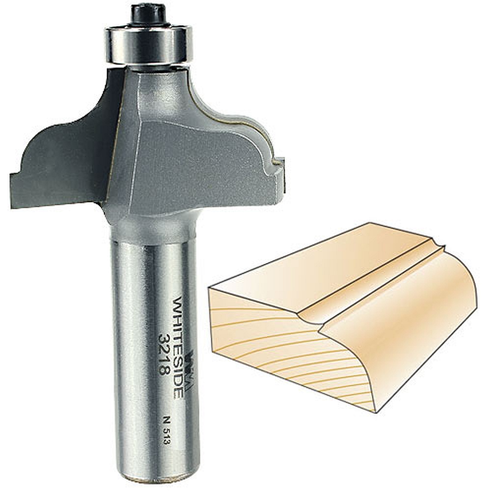 Whiteside 3218 Ogee Fillet Router Bit for Woodworking 1/2"SH, 1/4"R