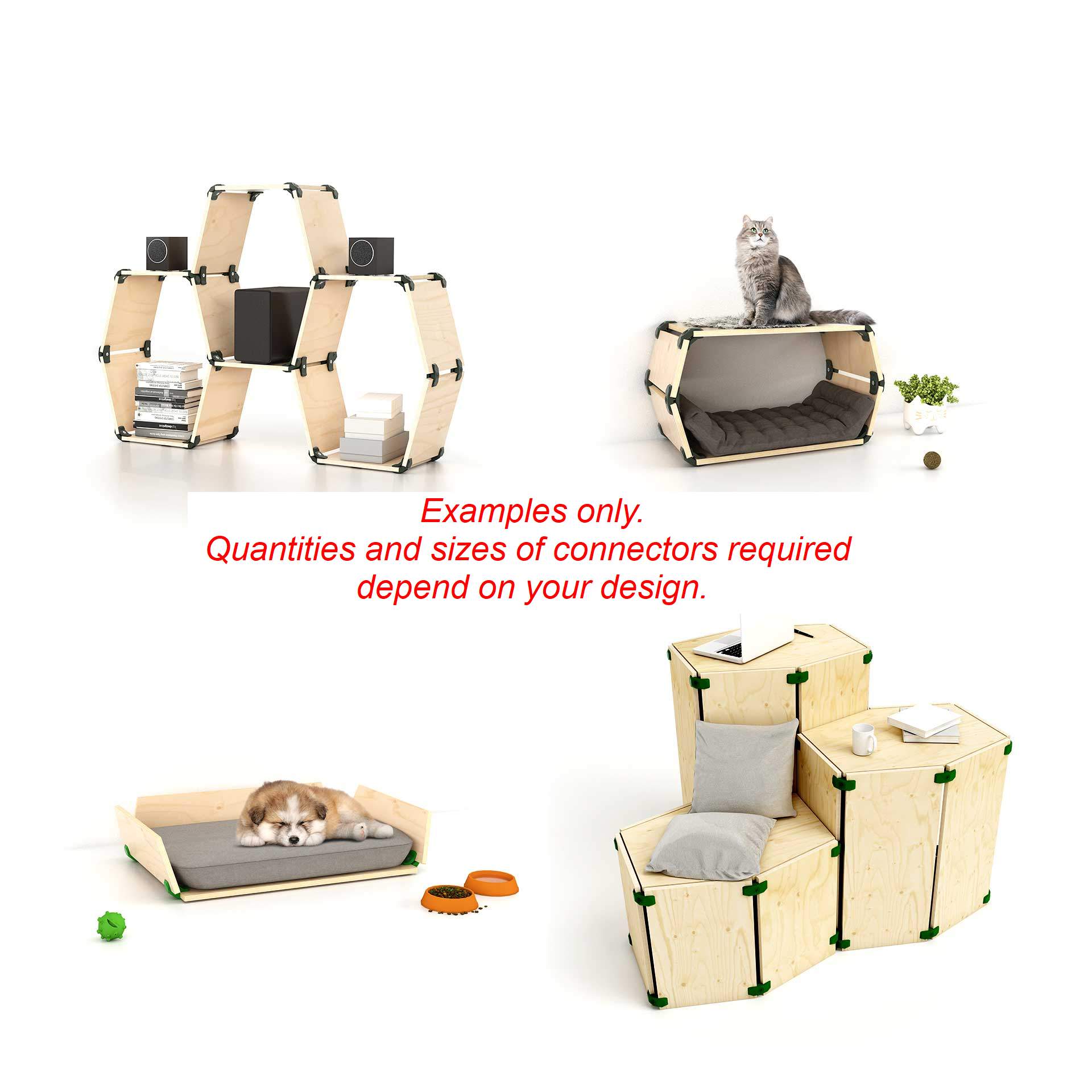 Conector PlayWood para montaje modular emergente de muebles y almacenamiento sin herramientas - Imagen 23 de 75