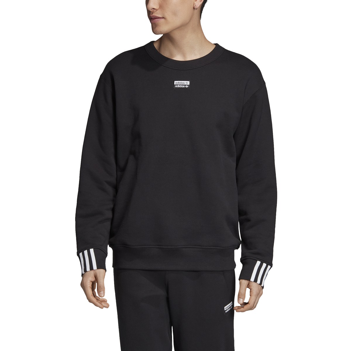 adidas Mens R.Y.V Crew Sweatshirt BLACK 