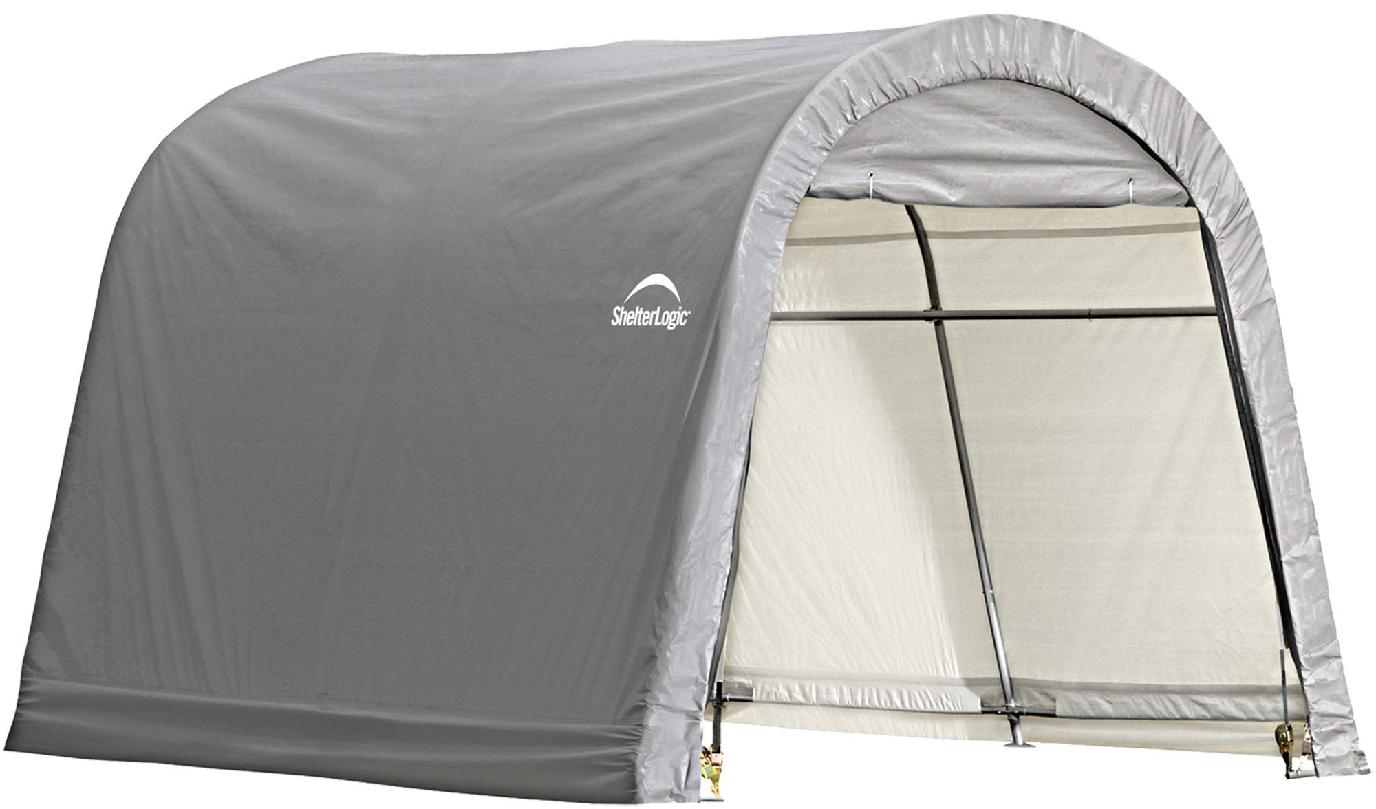 shelterlogic shed-in-a-box roundtop, grey, 10 x 10 x 8 ft
