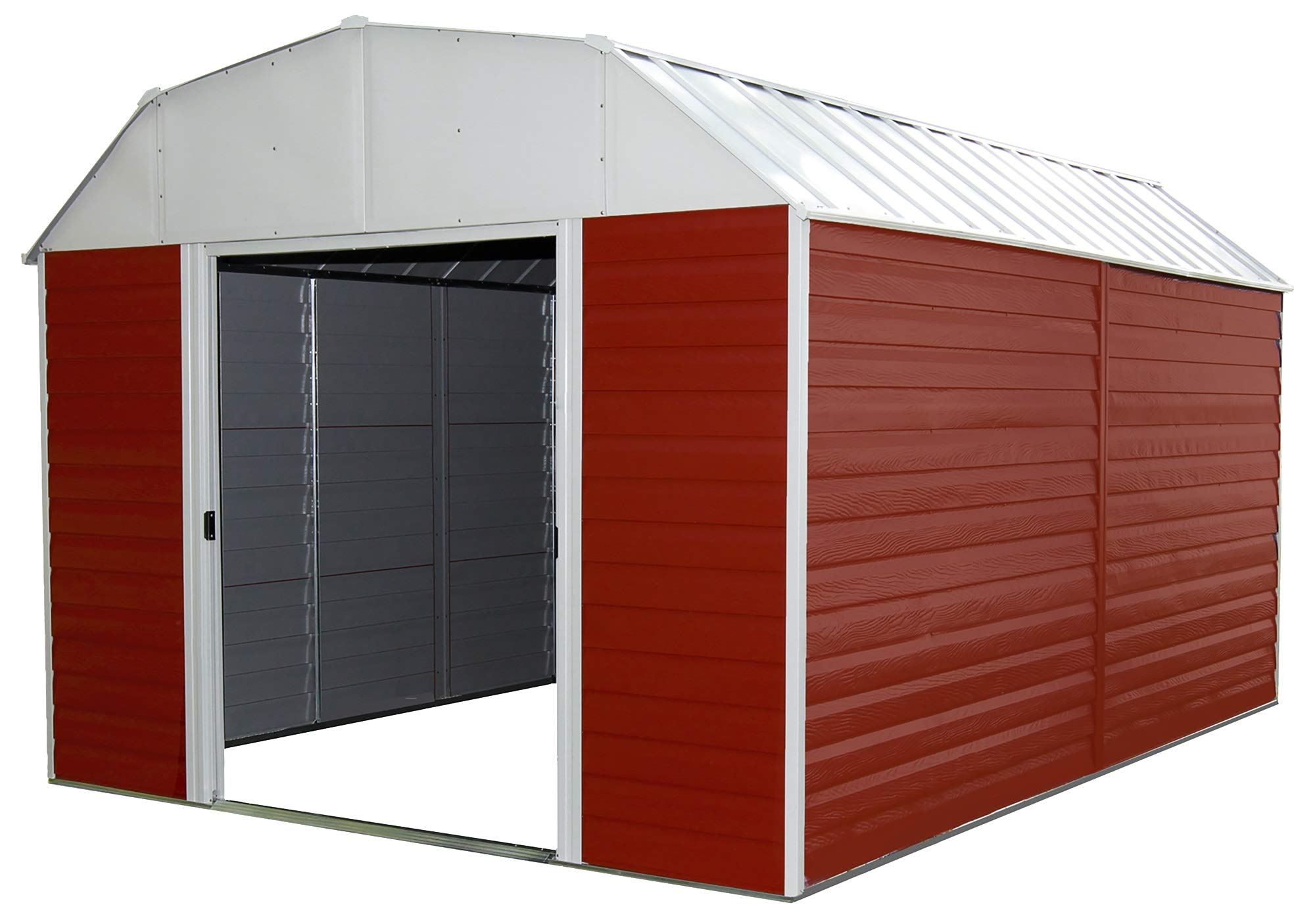 arrow rh1014 red barn 10-feet by 14-feet steel storage