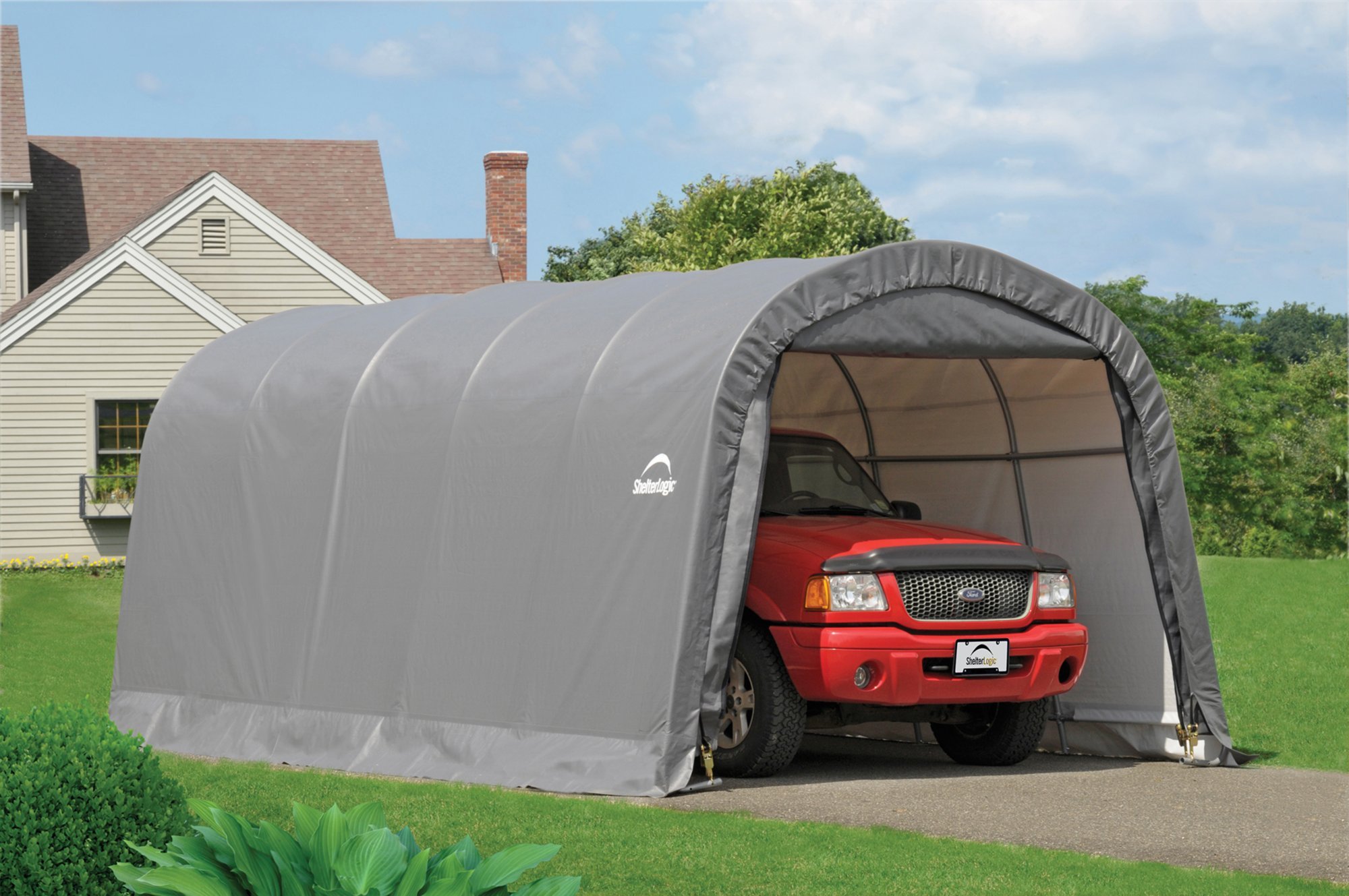 ShelterLogic GarageinaBox Rountop, Grey, 12 x 20 x 8 ft
