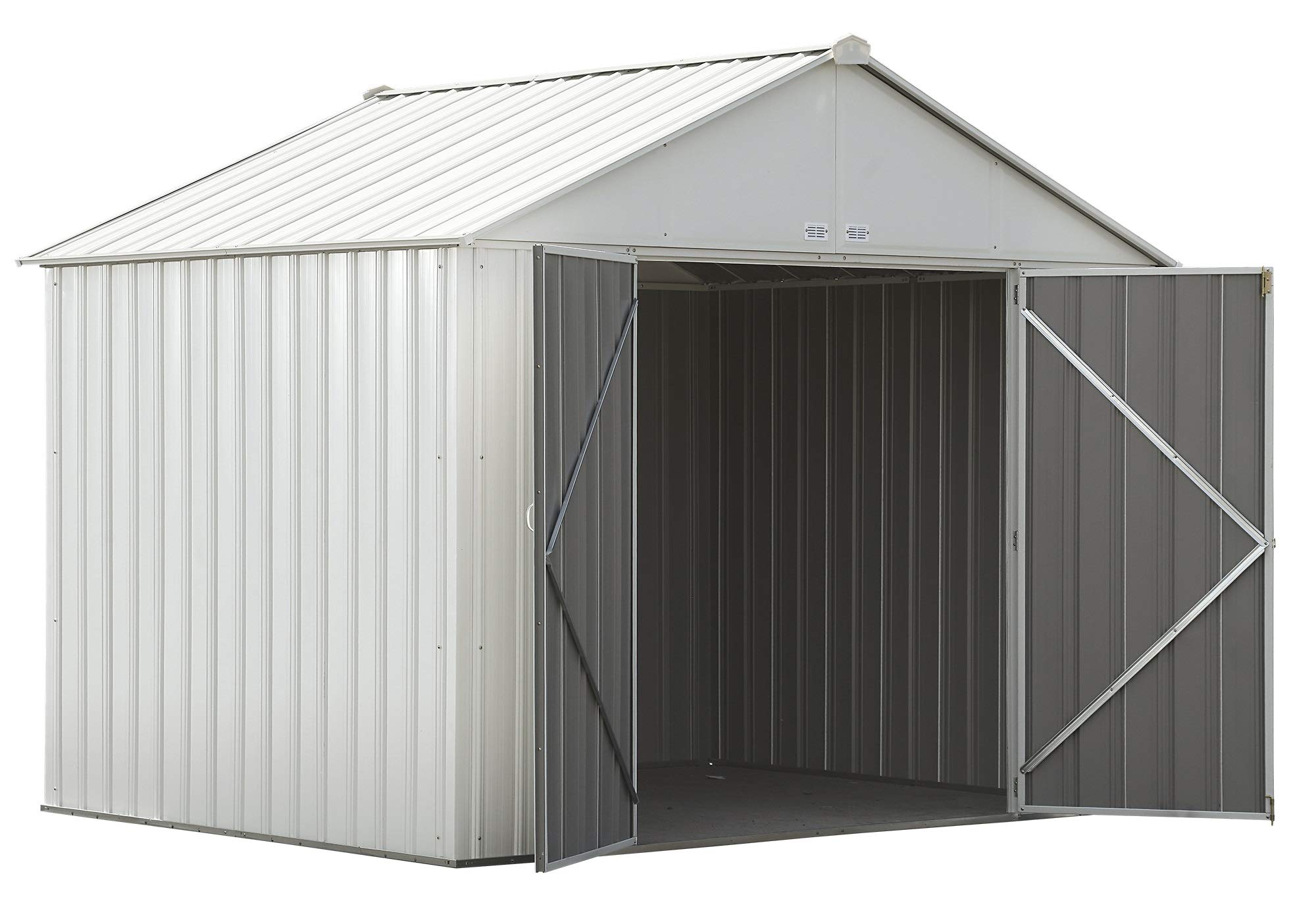 Arrow EZEE Shed Extra High Gable Steel Storage Shed, Cream, 10 x 8 ft ...