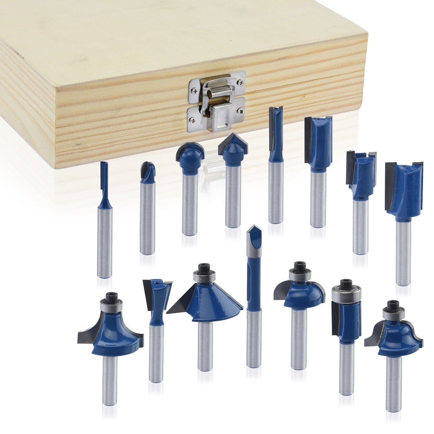 15pc Router Bits 1/4" inch Shank Tungsten Carbide Rotary Power Tool
