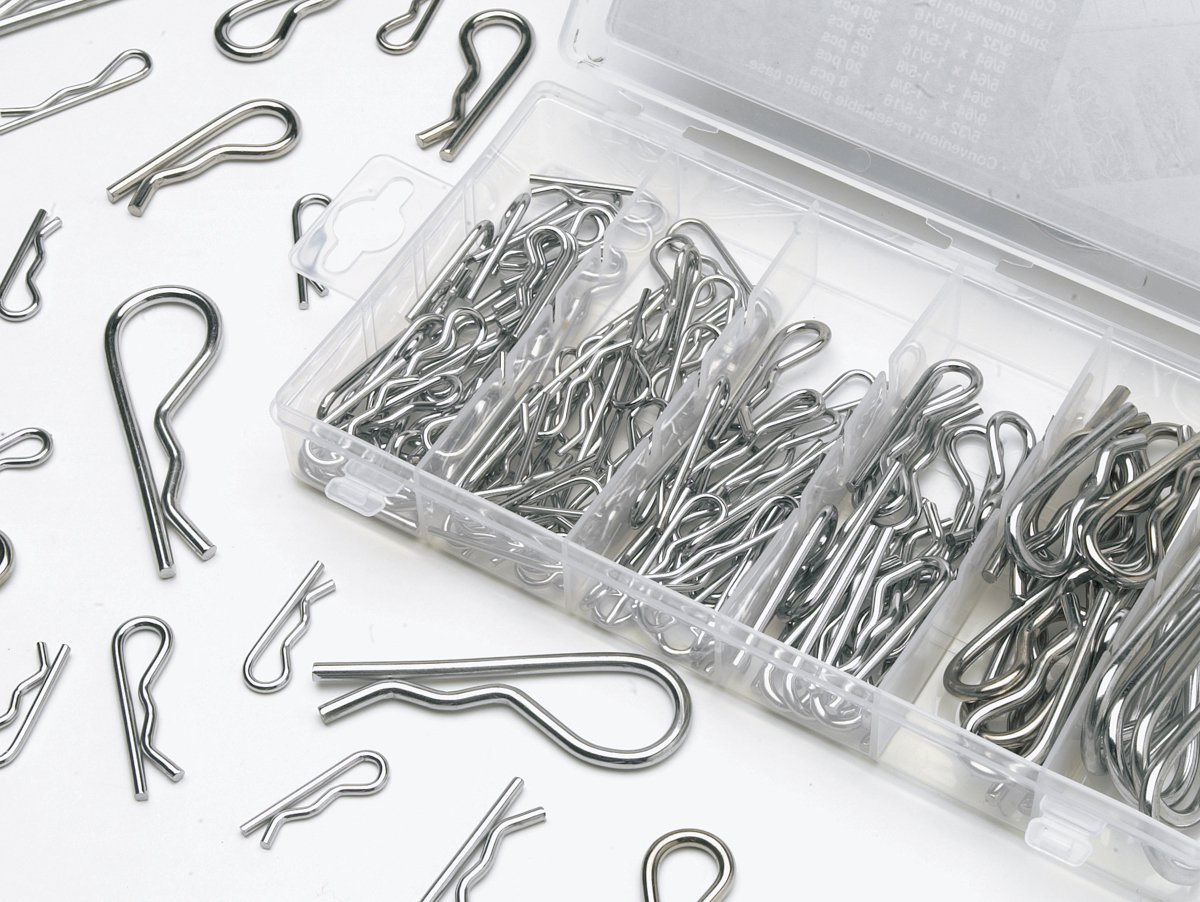 Heavy Duty 150pc Galvanized Mechanical Hair Pin Clip Assortment Set 6