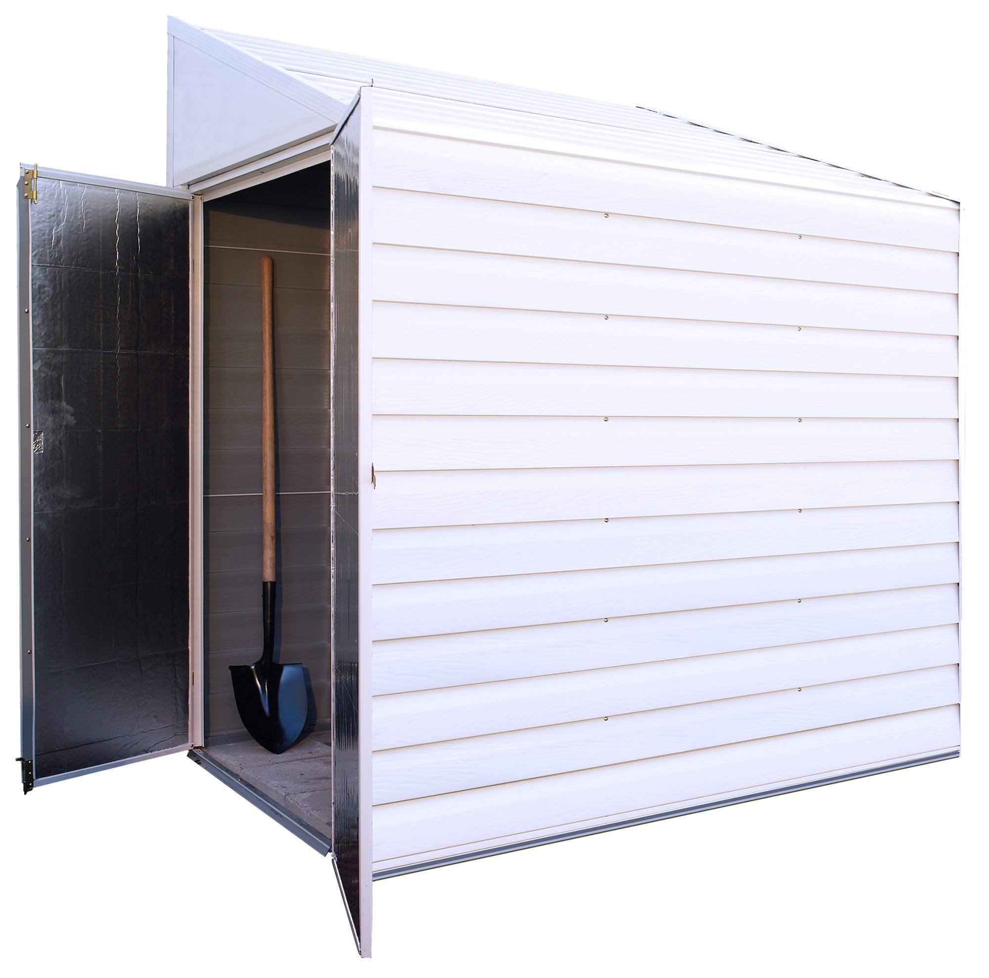 Arrow Yardsaver Compact Galvanized Steel Storage Shed with Pent Roof, 4