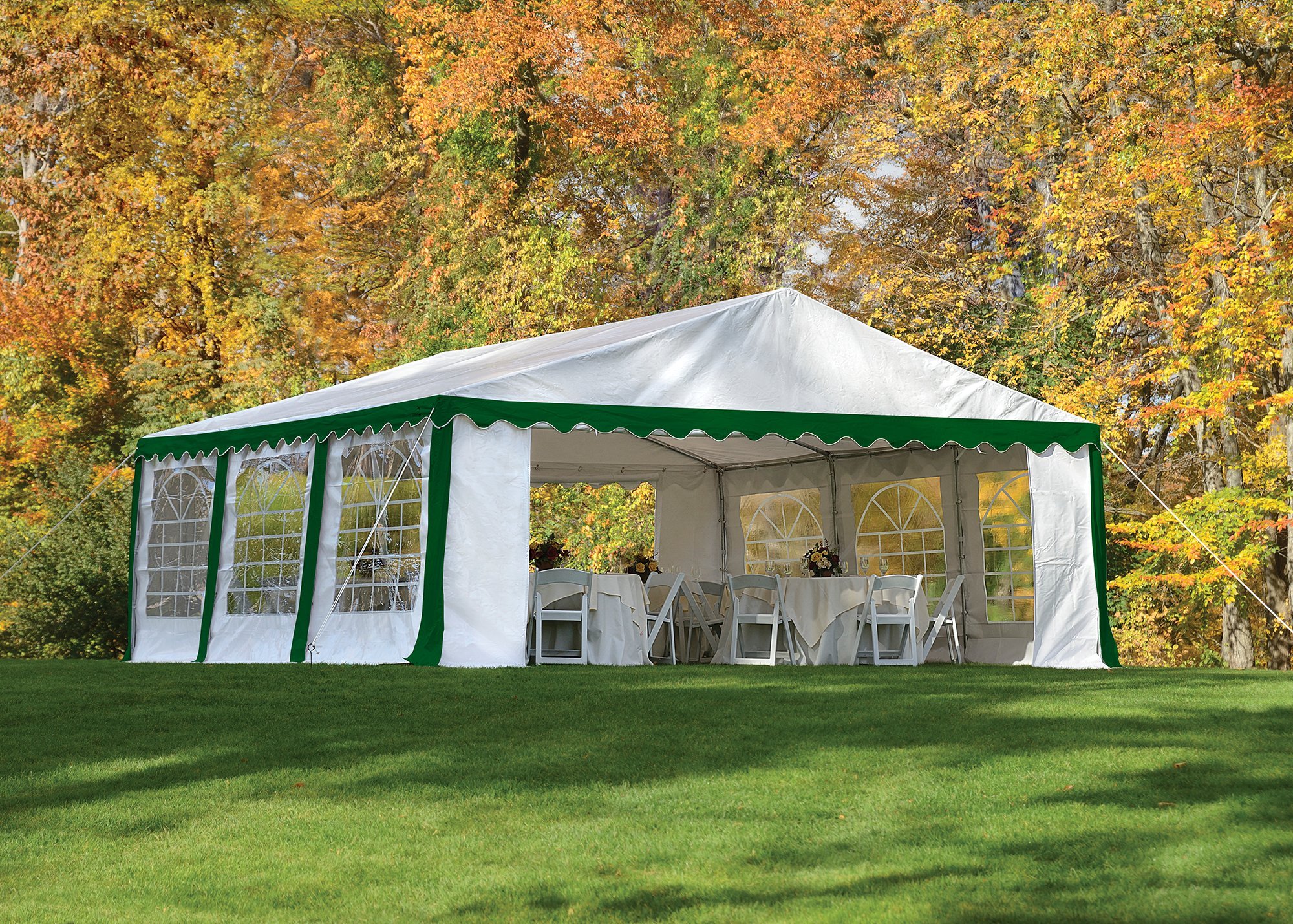 ShelterLogic Enclosure Kit with Windows, Green/White, 20 x 20 ft