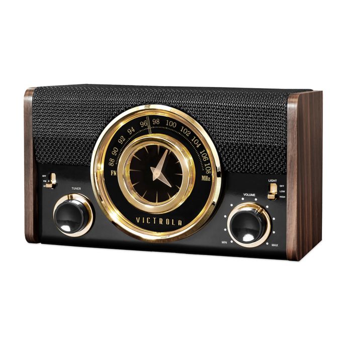 Victrola Mid-Century Modern Retro Clock Radio Bluetooth Speaker in ...