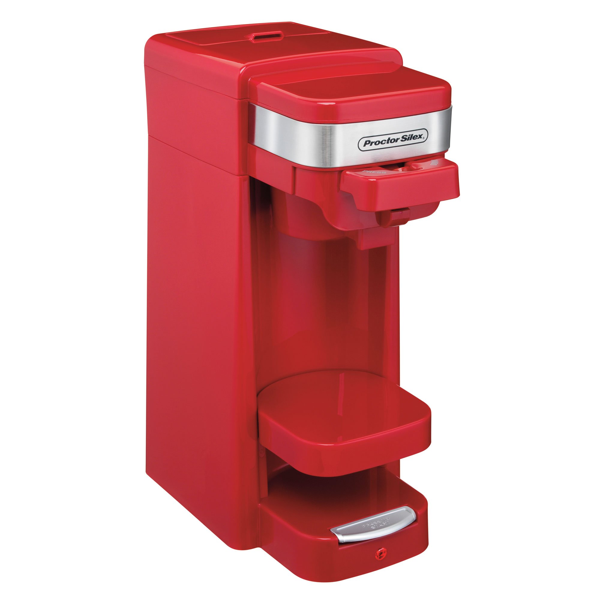 Proctor Silex FlexBrew Single Serve Pack or Ground Coffee Maker, Red