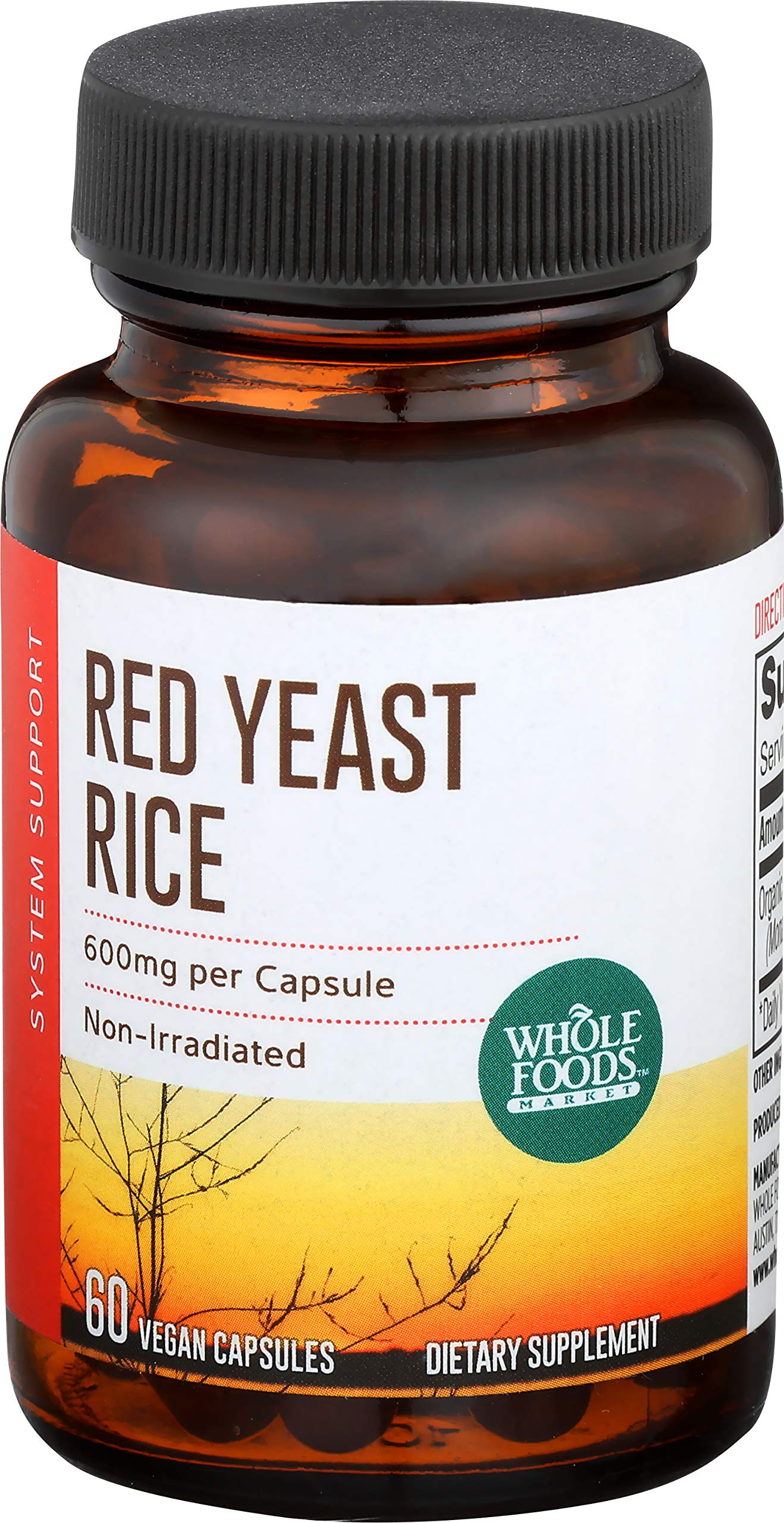 Whole Foods Market, Red Yeast Rice 600mg, 60 ct Vegan Capsules