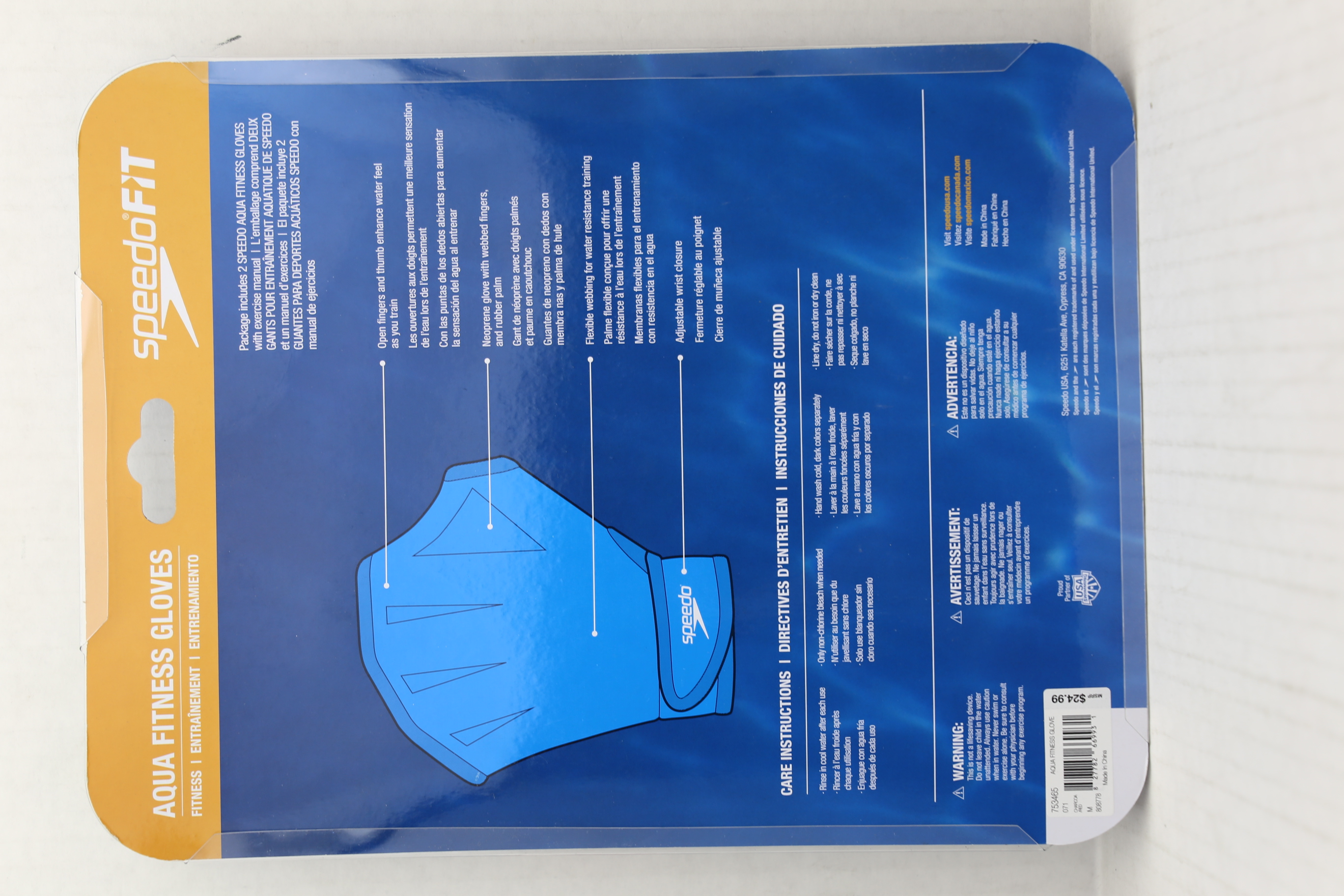 Speedo Aquatic Fitness Gloves 1 Pair Charcoal/Red MEDIUM