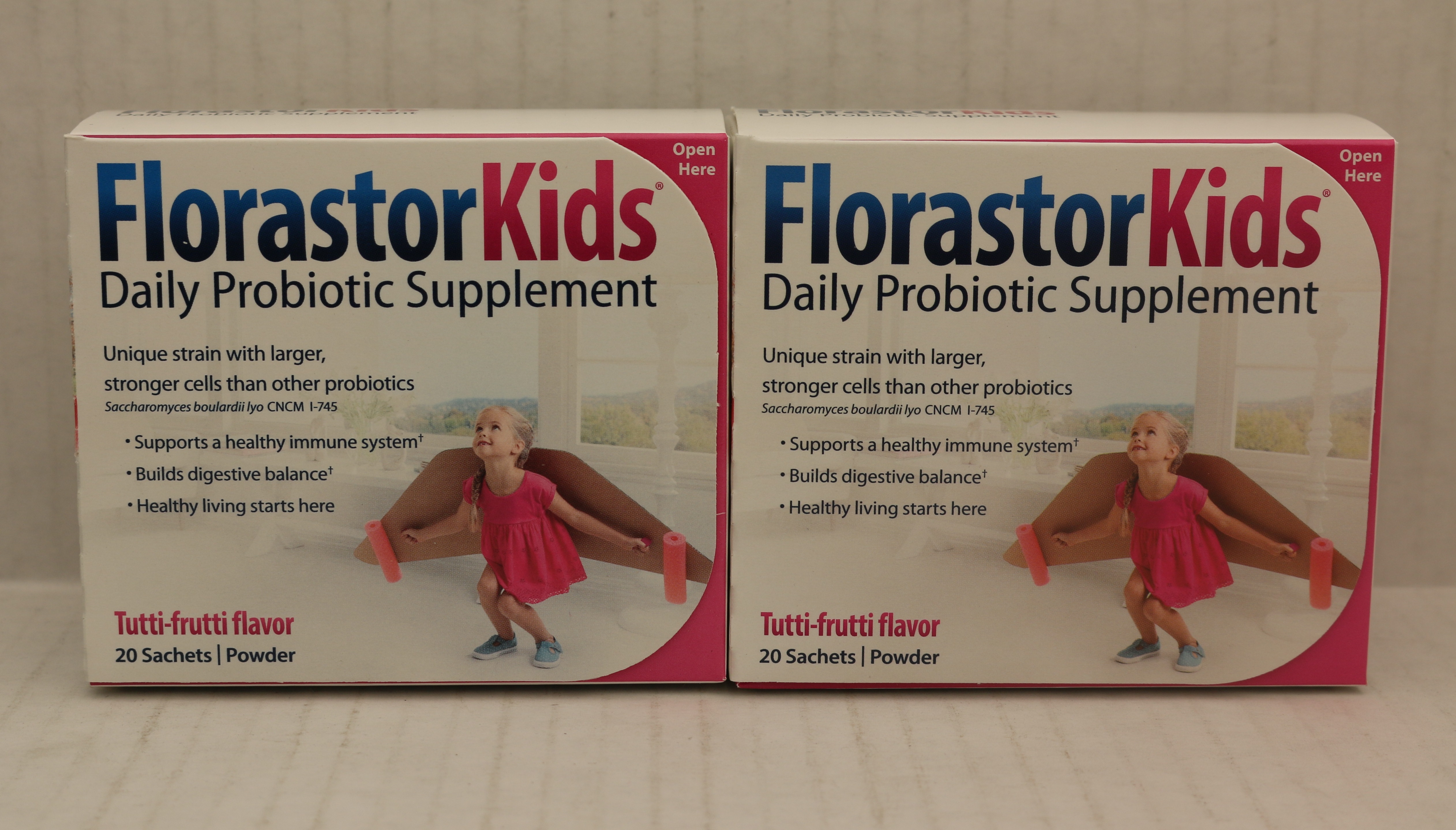 2 PACK Florastor Daily Probiotic Supplements for Kids, 250 mg, 20