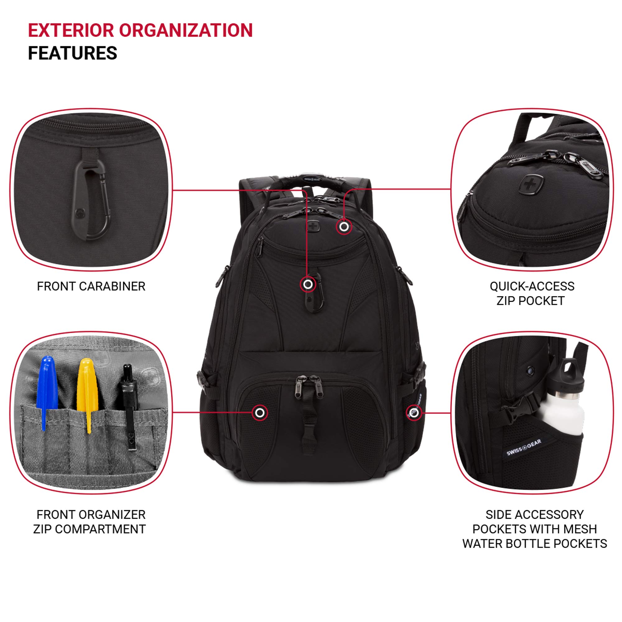 SWISSGEAR 1900 ScanSmart RFID TSA Backpack For 17 Inch Laptops - Black ...