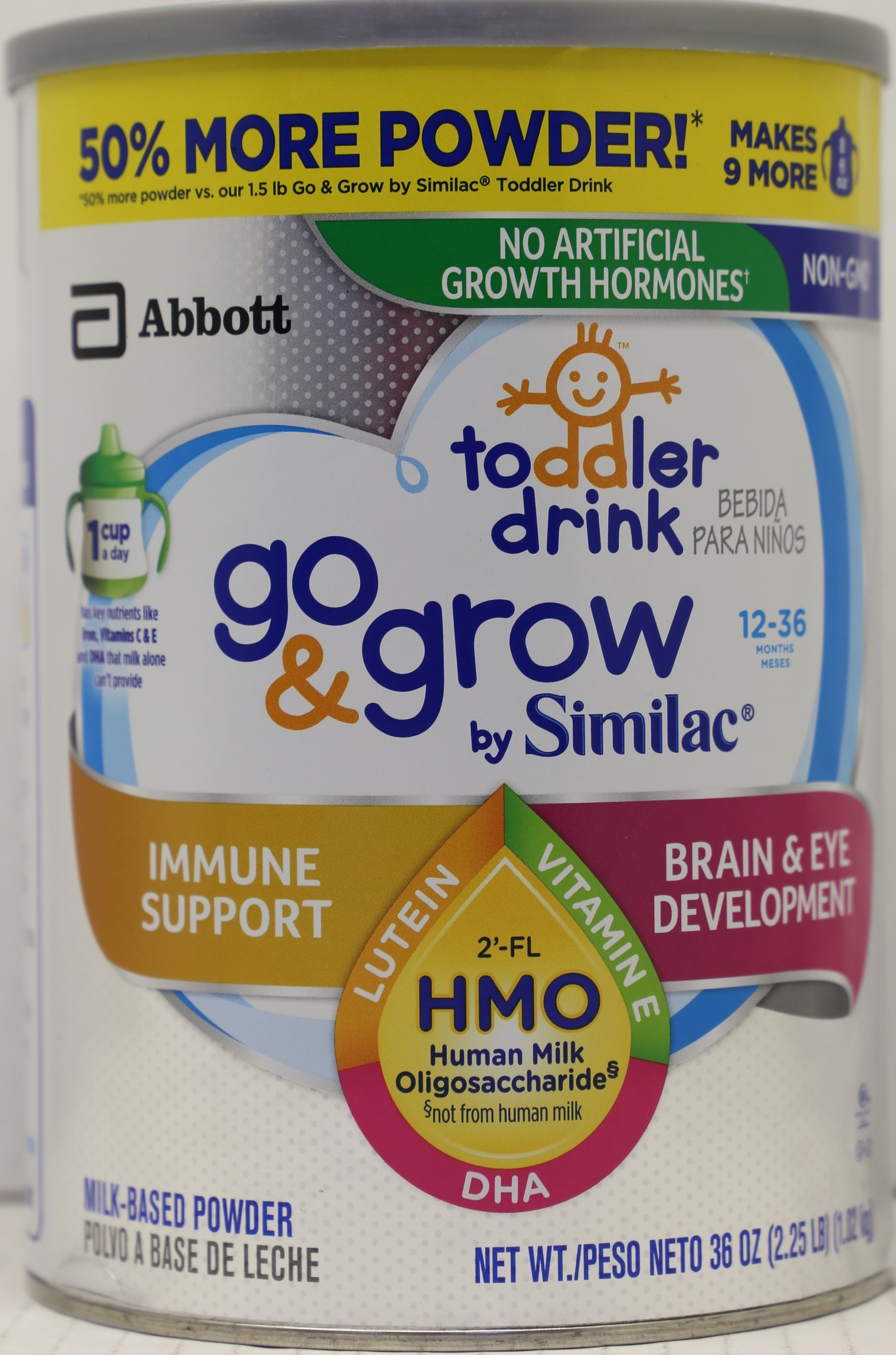 Similac Go & Grow for Toddlers 1236 Months, with 2FL HMO, 36 Oz