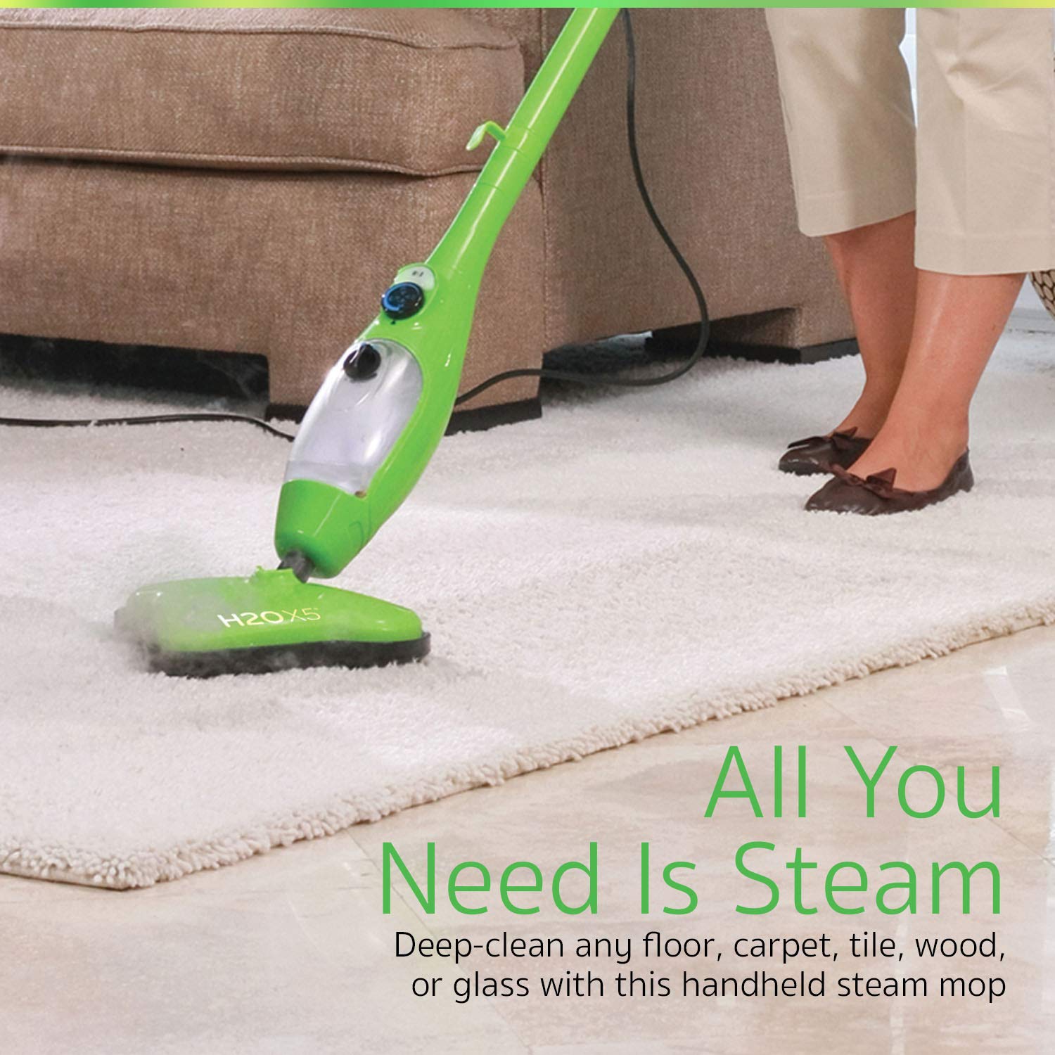 H2O Mop X5 Elite Mop 5 in 1 AllPurpose HandHeld Steam Cleaner for