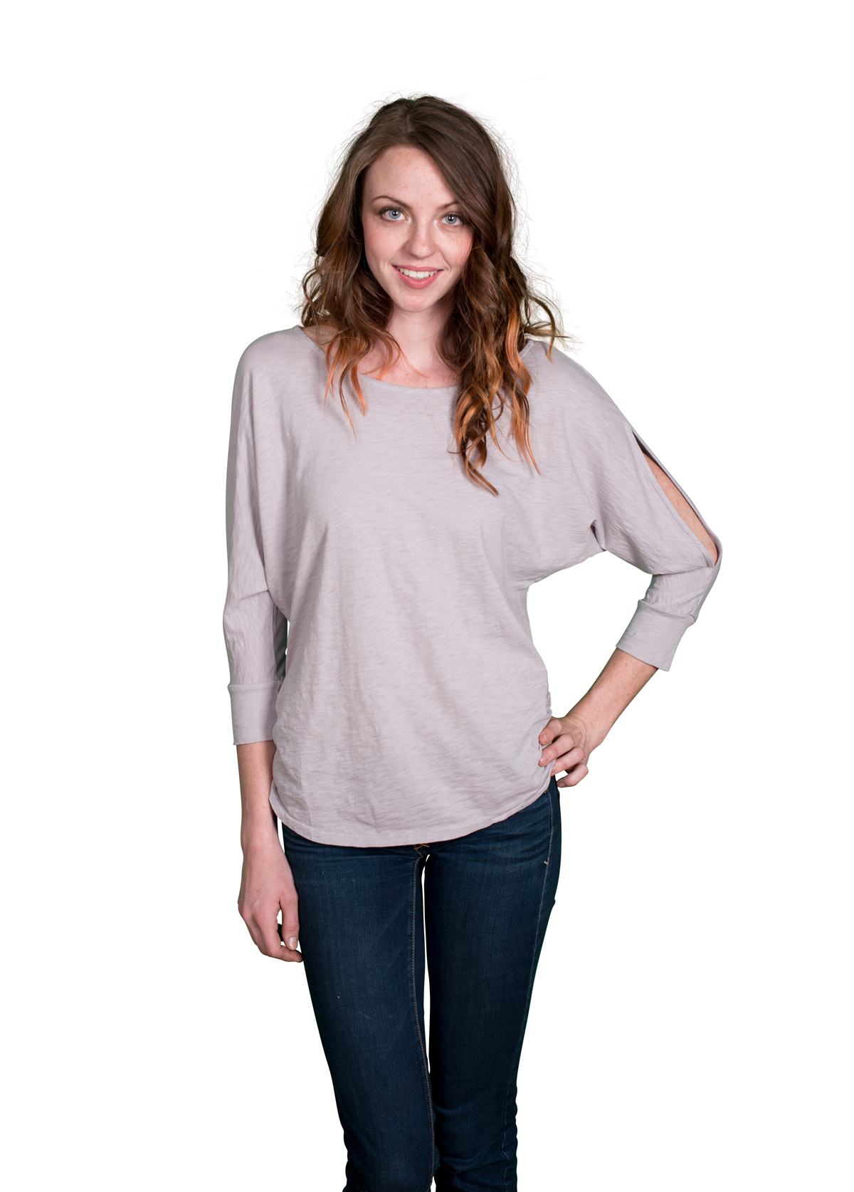 Velvet by Graham & Spencer Fawnah Slit Dolman Sleeve Top - Picture 2 of 2