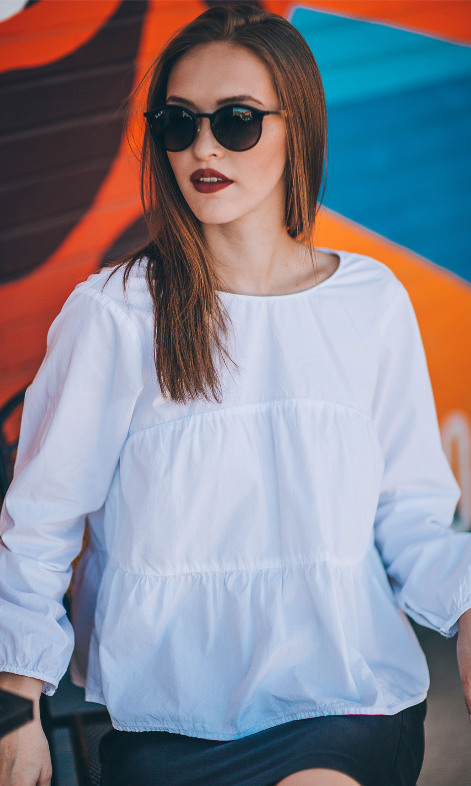 Velvet by Graham & Spencer Blaine Crispy Poplin Ruffle Top - Picture 9 of 9