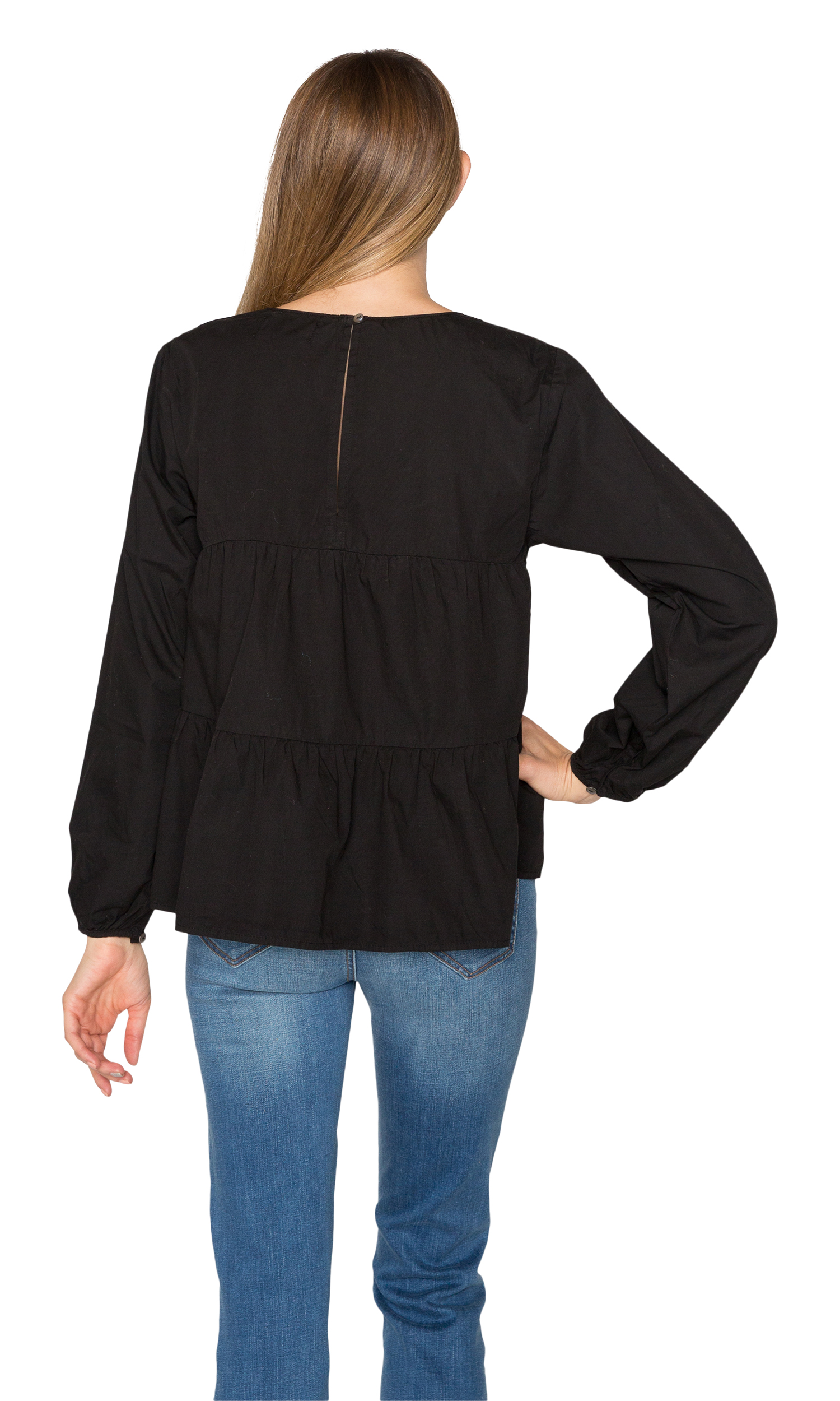 Velvet by Graham & Spencer Blaine Crispy Poplin Ruffle Top - Picture 3 of 9