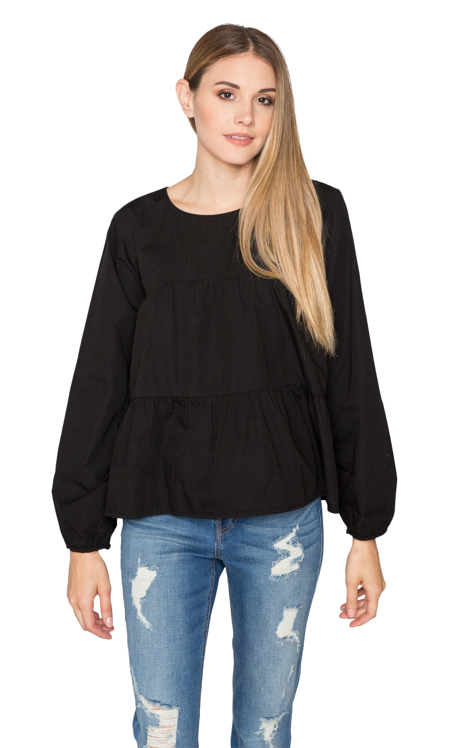 Velvet by Graham & Spencer Blaine Crispy Poplin Ruffle Top - Picture 2 of 9