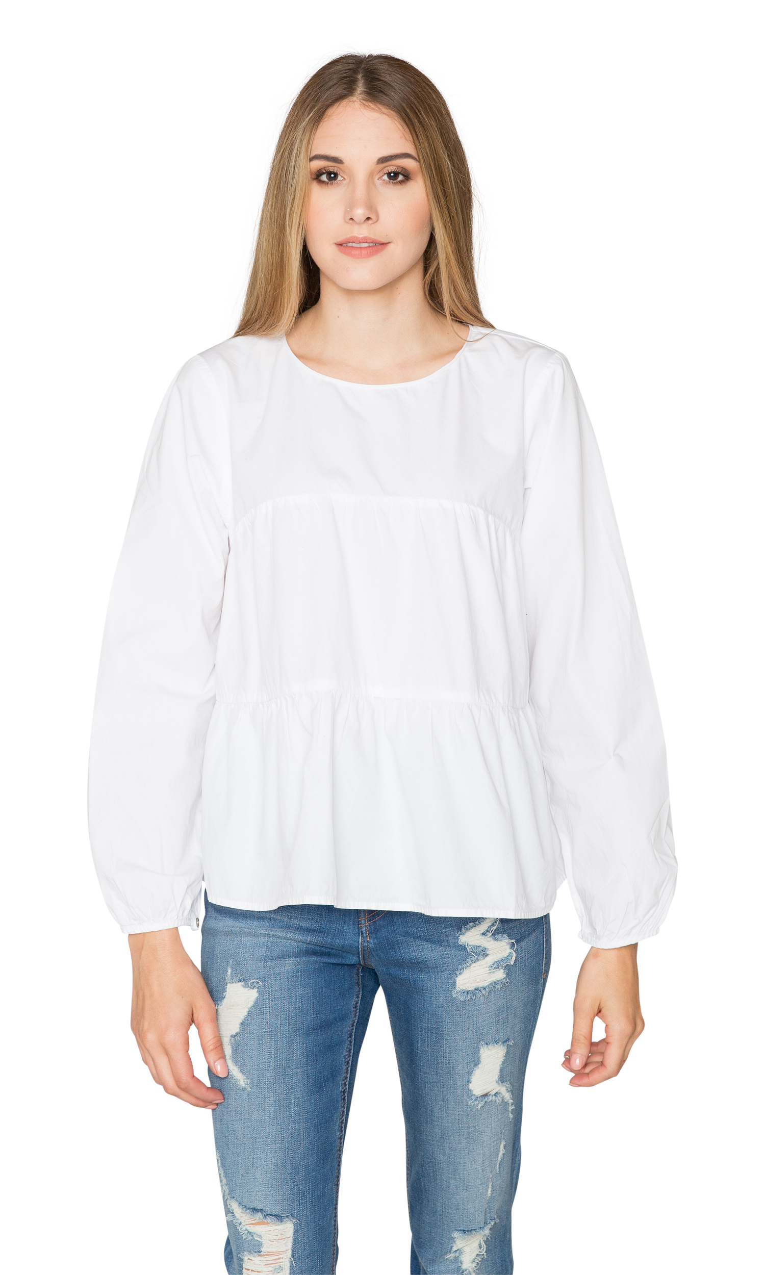 Velvet by Graham & Spencer Blaine Crispy Poplin Ruffle Top - Picture 4 of 9
