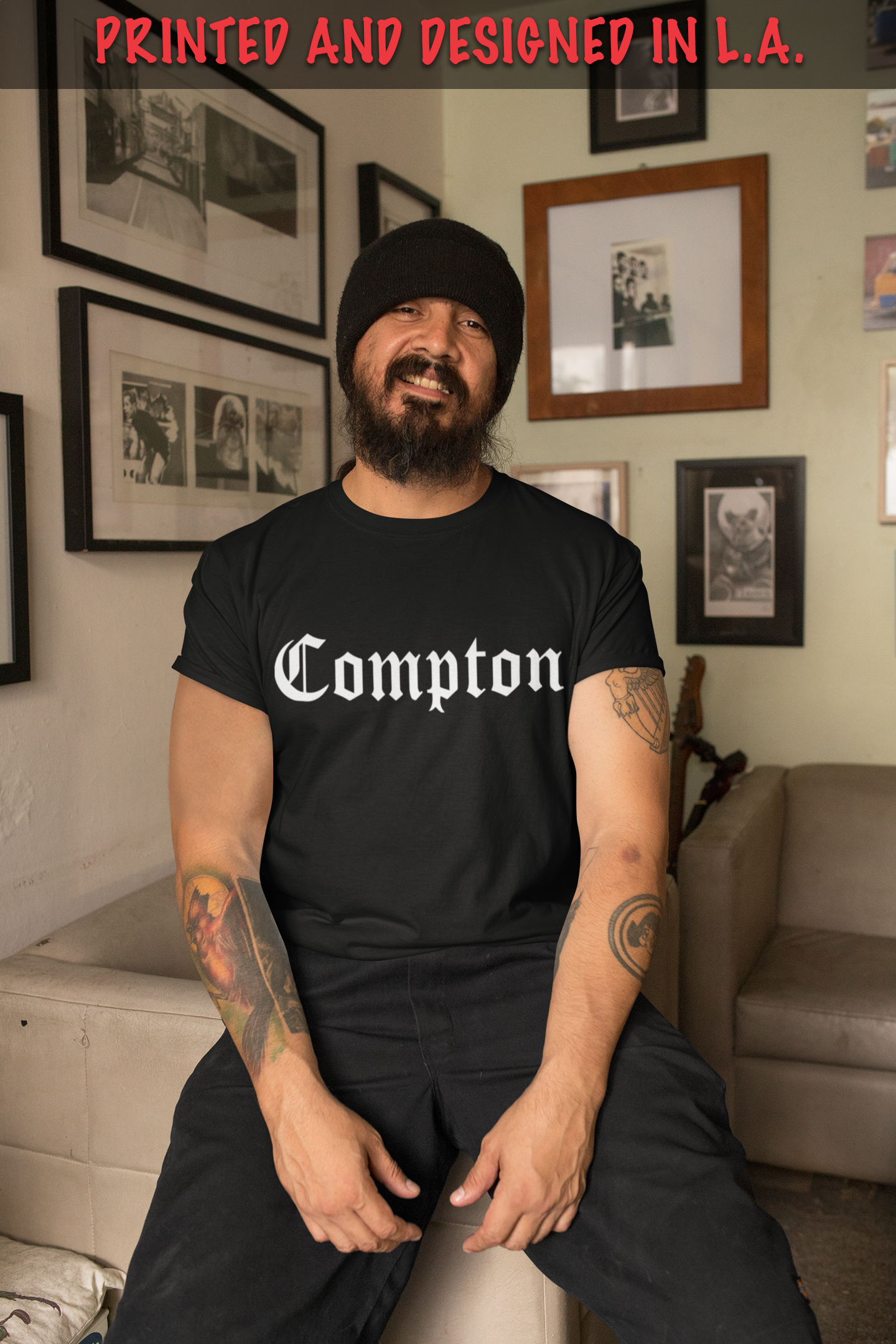 ShirtBANC City of Compton California Mens Shirt, Cali True West, S-3XL