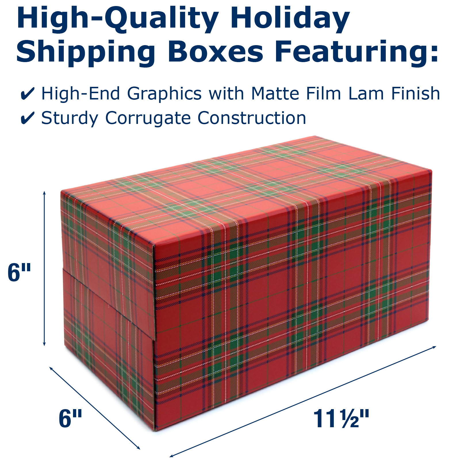 Holiday Gift Shipping Boxes (Pack of 5 - Assorted Patterns - 6