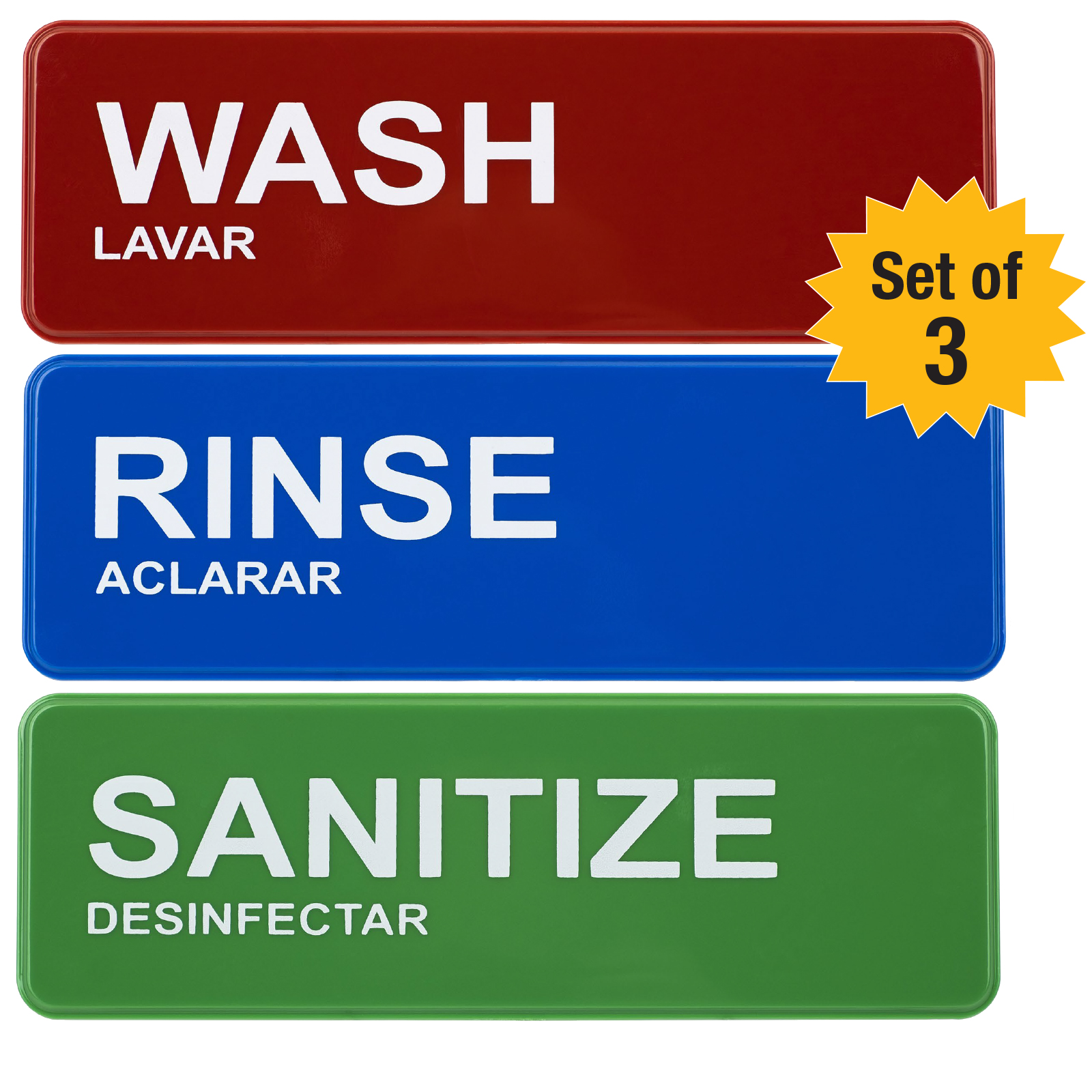 Wash, Rinse, Sanitize Signs 8.5