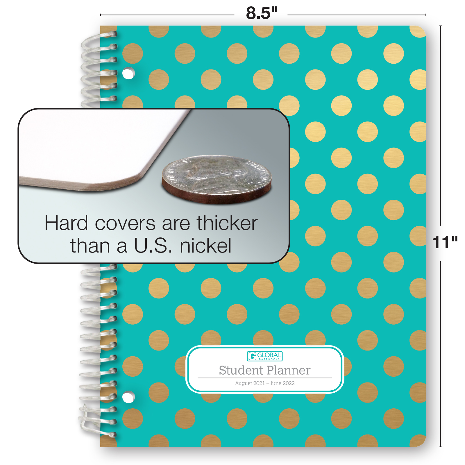 Dated Middle/High School Student Planner Academic School Year 2020-2021 8.5"x11" 