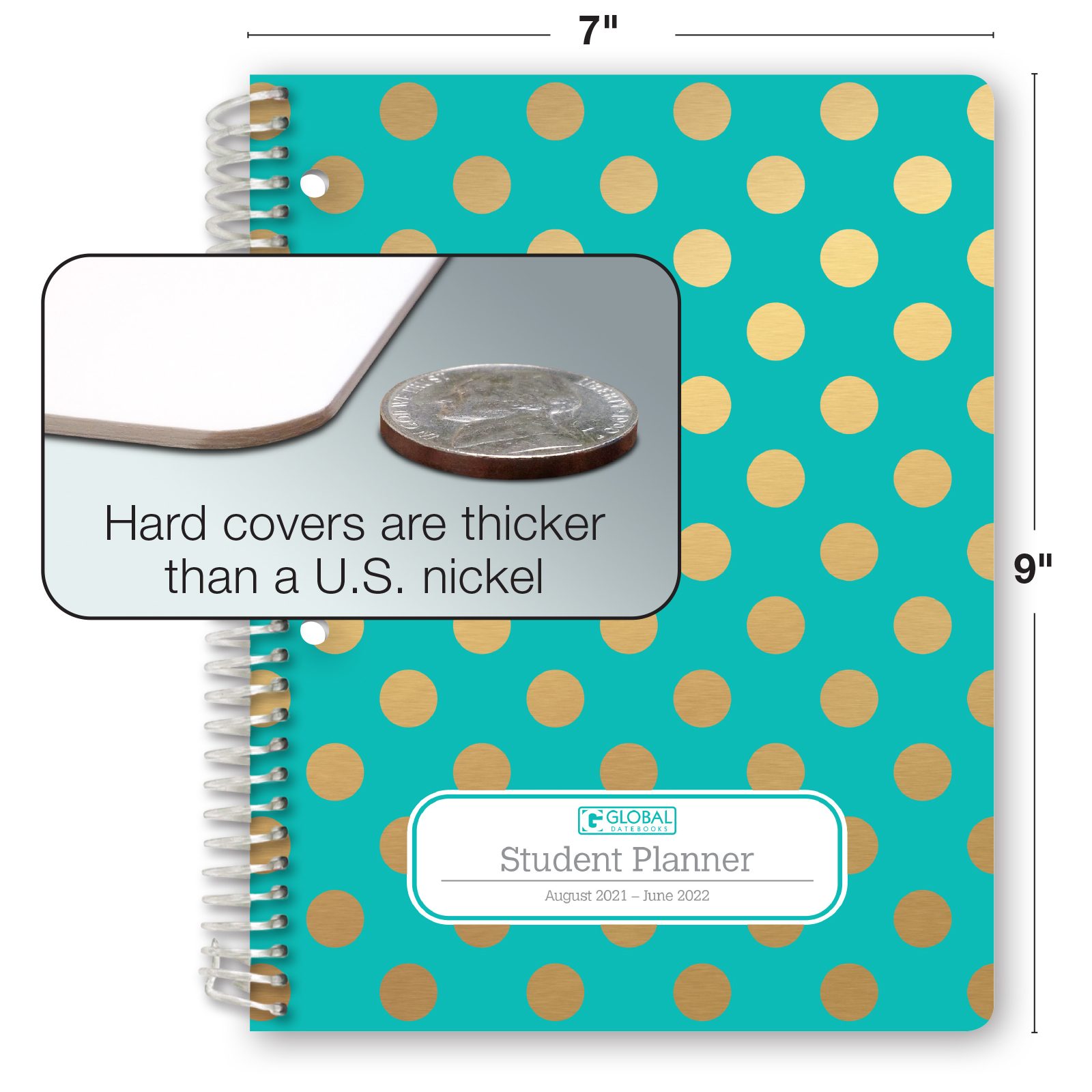 Dated Middle School or High School Student Planner for Academic Year 2020-2021 Matrix Style - 8.5x11 - Color Bars Cover Bonus Ruler/Bookmark and Planning Stickers 