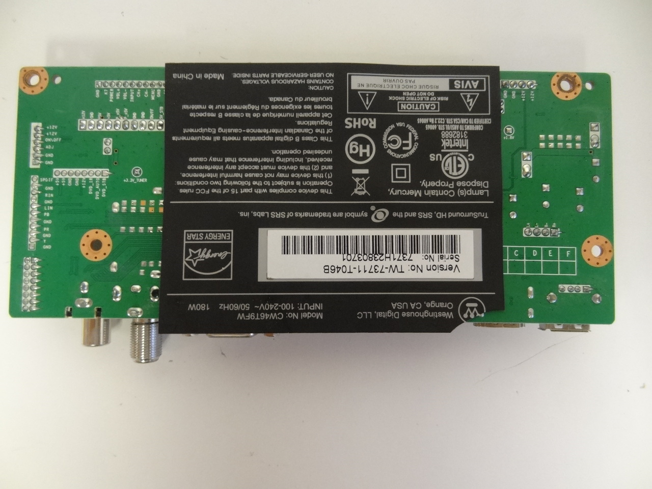 rk様オーダー Westinghouse CW46T9FW Main Board CV318H-T 28H1492A | eBay