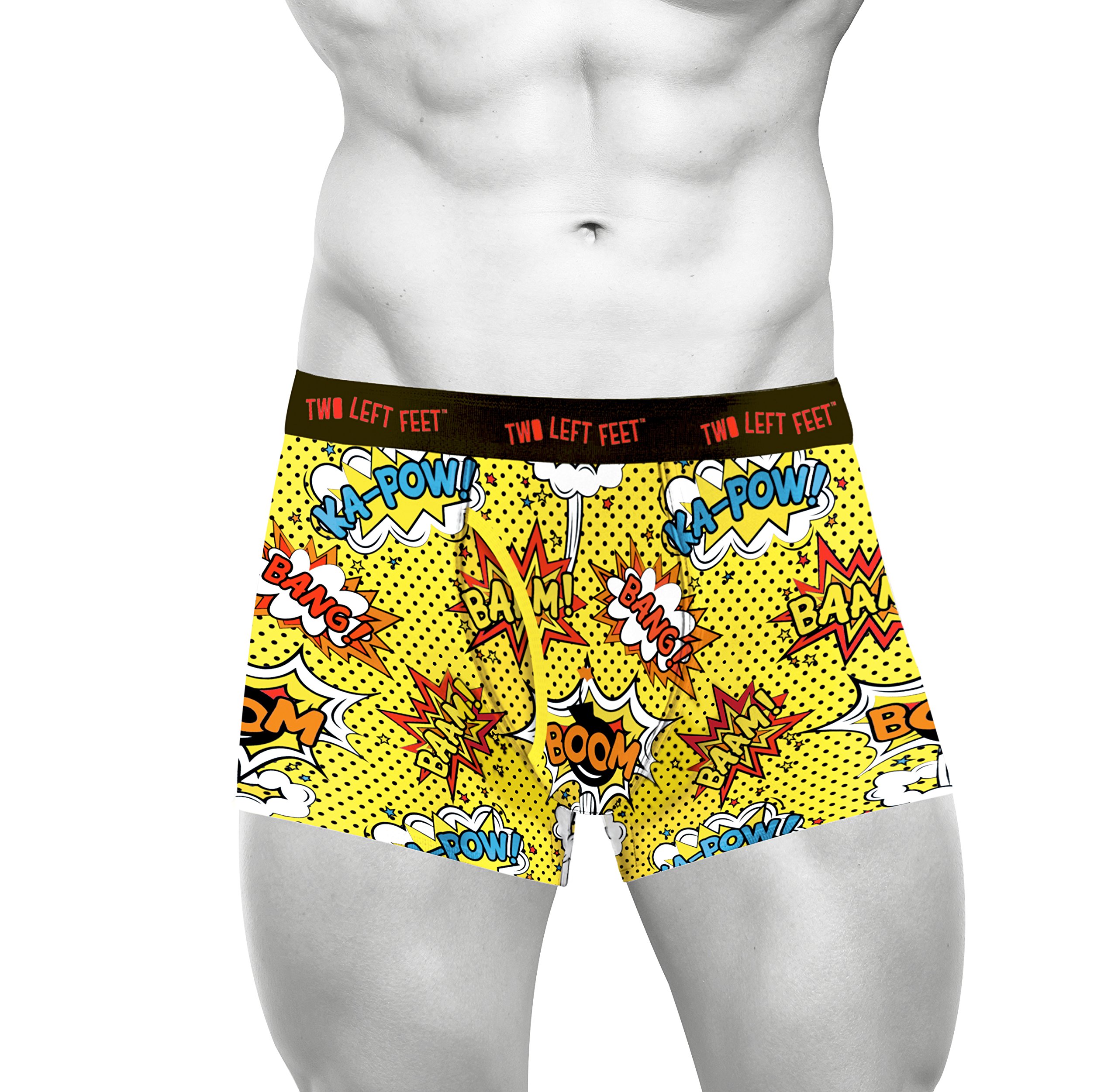 Two Left Feet Comic Print Men's Trunk Boxer Brief Underwear Yellow | eBay