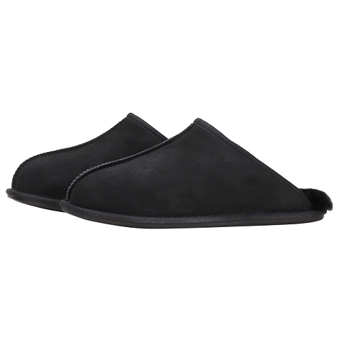 Kirkland Signature Men's Shearling Genuine Sheepskin Slipper Black