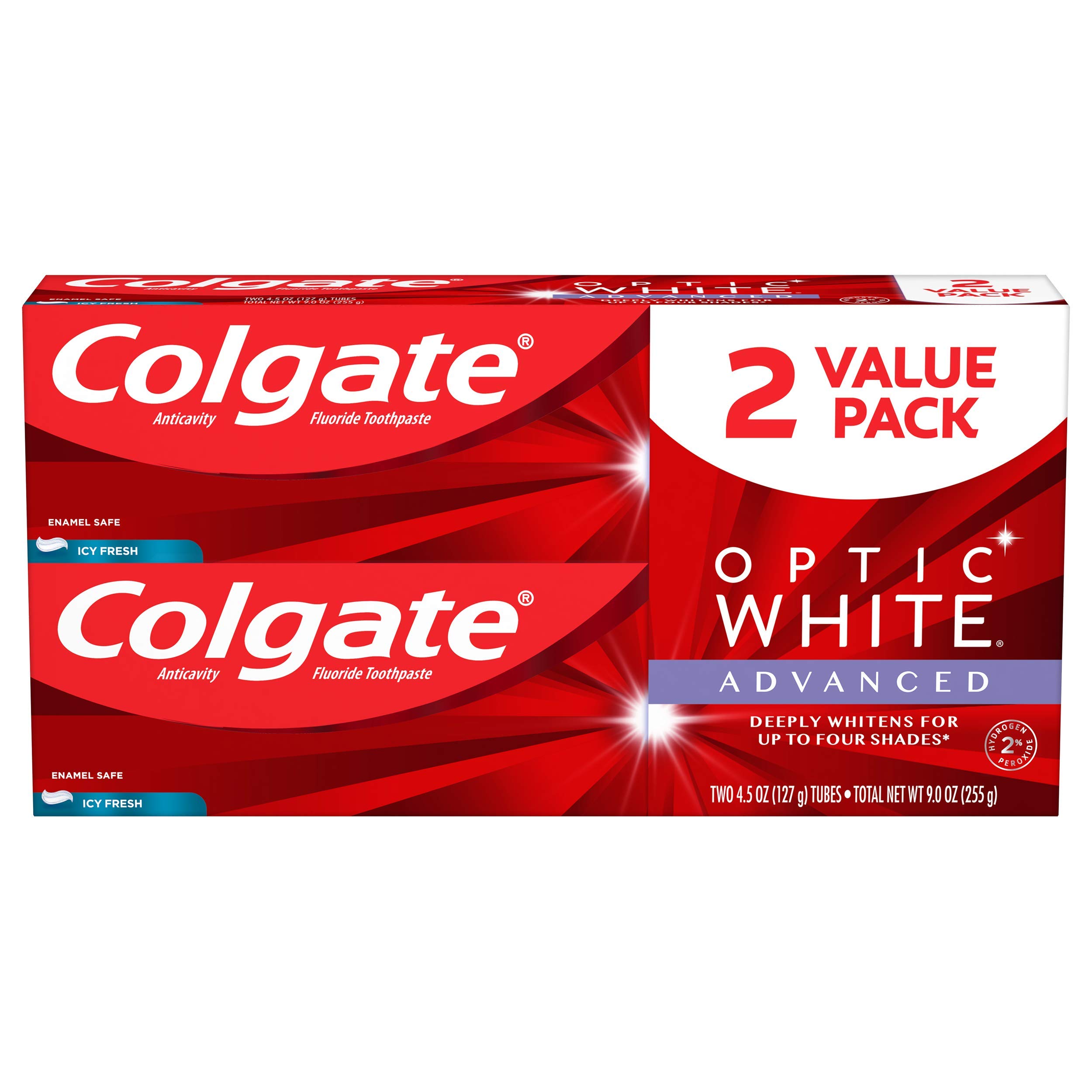 Colgate Optic White Advanced Teeth Whitening Toothpaste, Icy Fresh - 4. ...